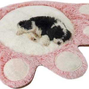 Jiupety Tapete de felpa suave para perros pequeños y lindos con forma de pata, ideal para perros medianos y grandes, rosa, XL. Jiupety Tapete de felpa suave para perros pequeños y lindos con forma de pata, ideal para perros medianos y grandes, rosa, XL.