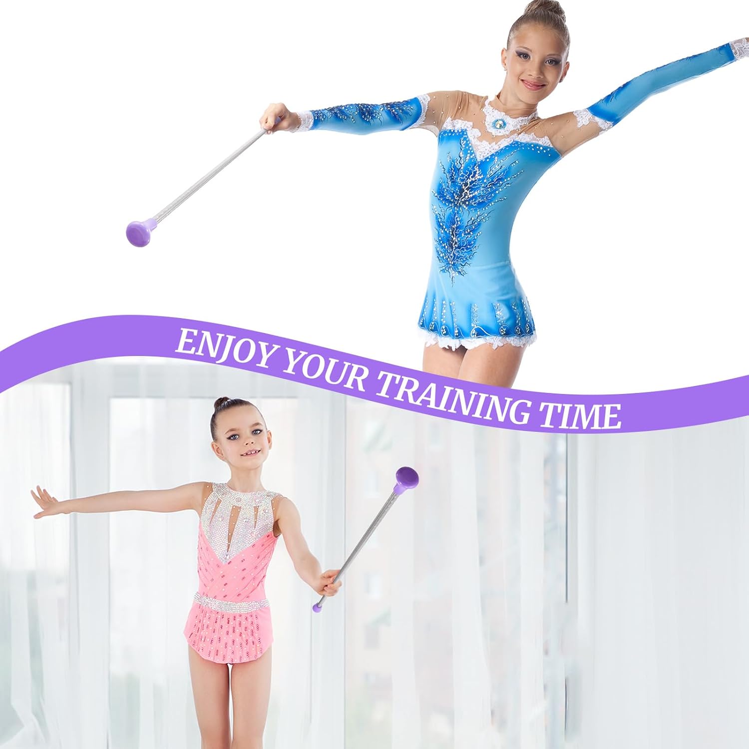 Twirling Baton Baton – Bastón de gimnasia unisex para niños, banda de marcha de bastón de metal para espectáculos de talentos, baile artístico, giro