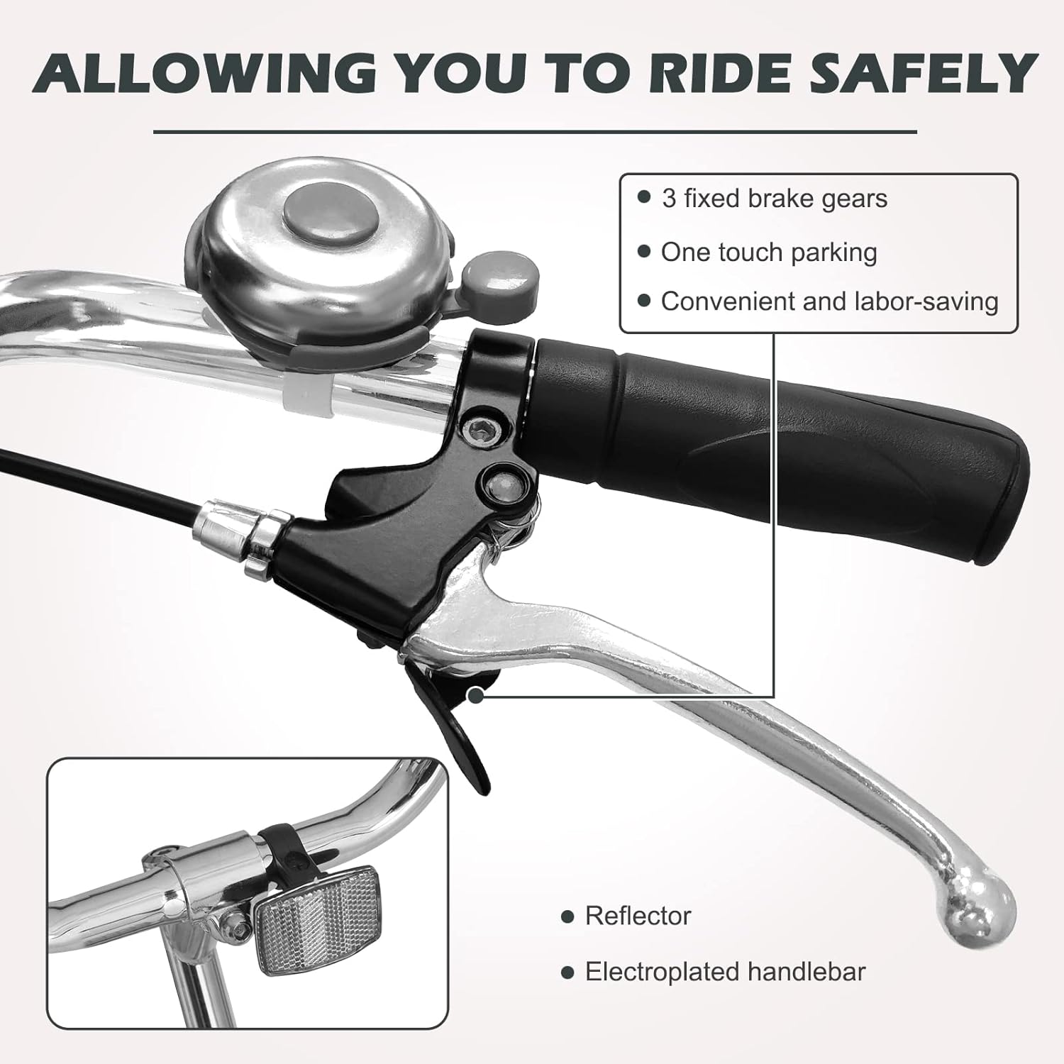H&ZT Triciclo para adultos, bicicletas de 3 ruedas para adultos, triciclo crucero, con cesta grande y herramientas de mantenimiento y desviador de 7