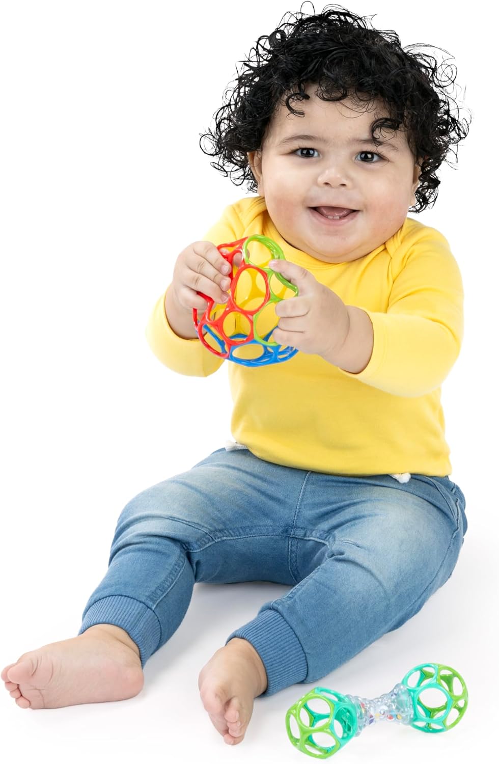 Bright Starts Easy-Grasp Oball Bundle Set de regalo – Agarra el día, juguetes de pelota y sonajero, paquete de 2, sin BPA, unisex, recién nacido +