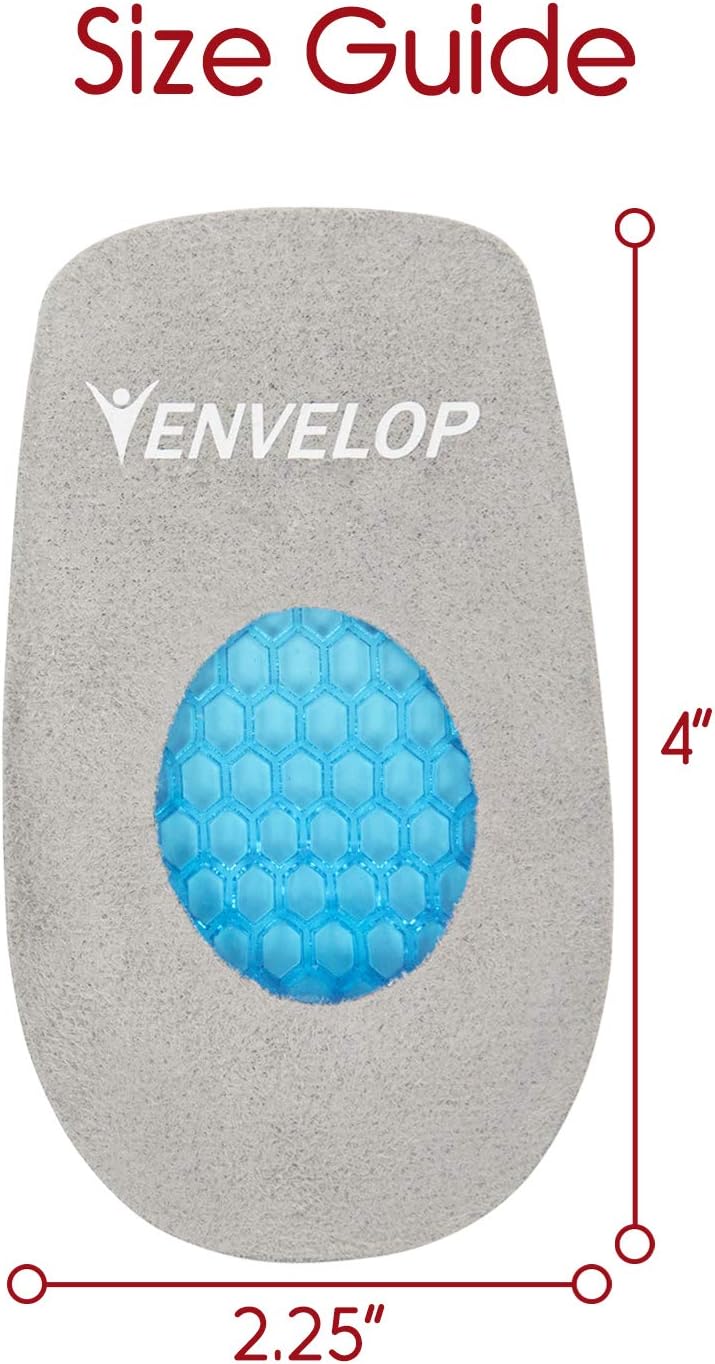 Copas de talón por Enwrap (par)  Cojines de talón de gel para espolón de talón y soporte de espolón óseo  Los insertos de gel para zapatos de