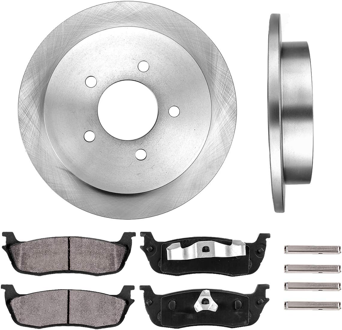 Callahan Kit de freno trasero para Ford F-150 Expedition Navigator Rotores de freno de cerámica Pastillas de freno reemplazo 13.15 pulgadas Rotores