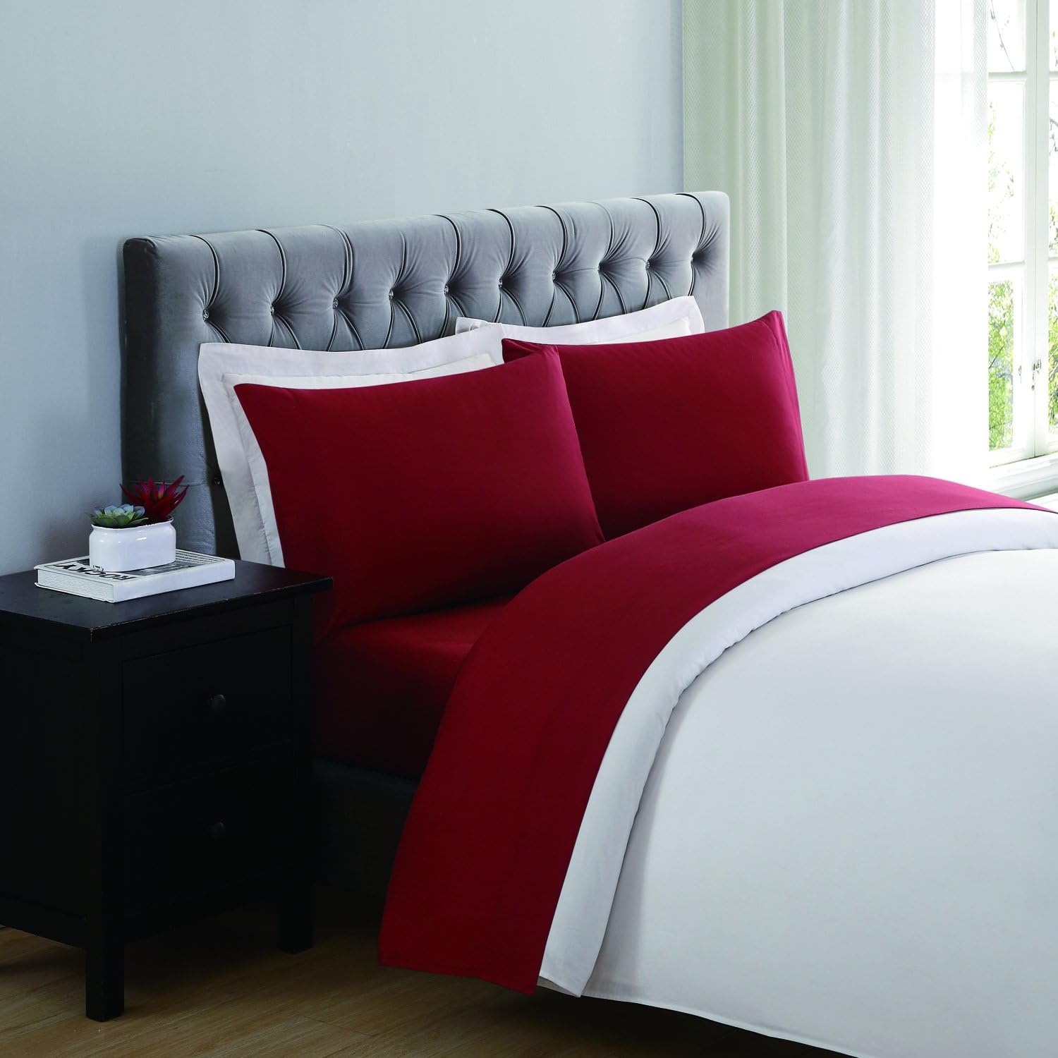 Truly Soft Everyday SS1658RDTX-4700 – Juego de sábanas color rojo, tamaño individual extra grande