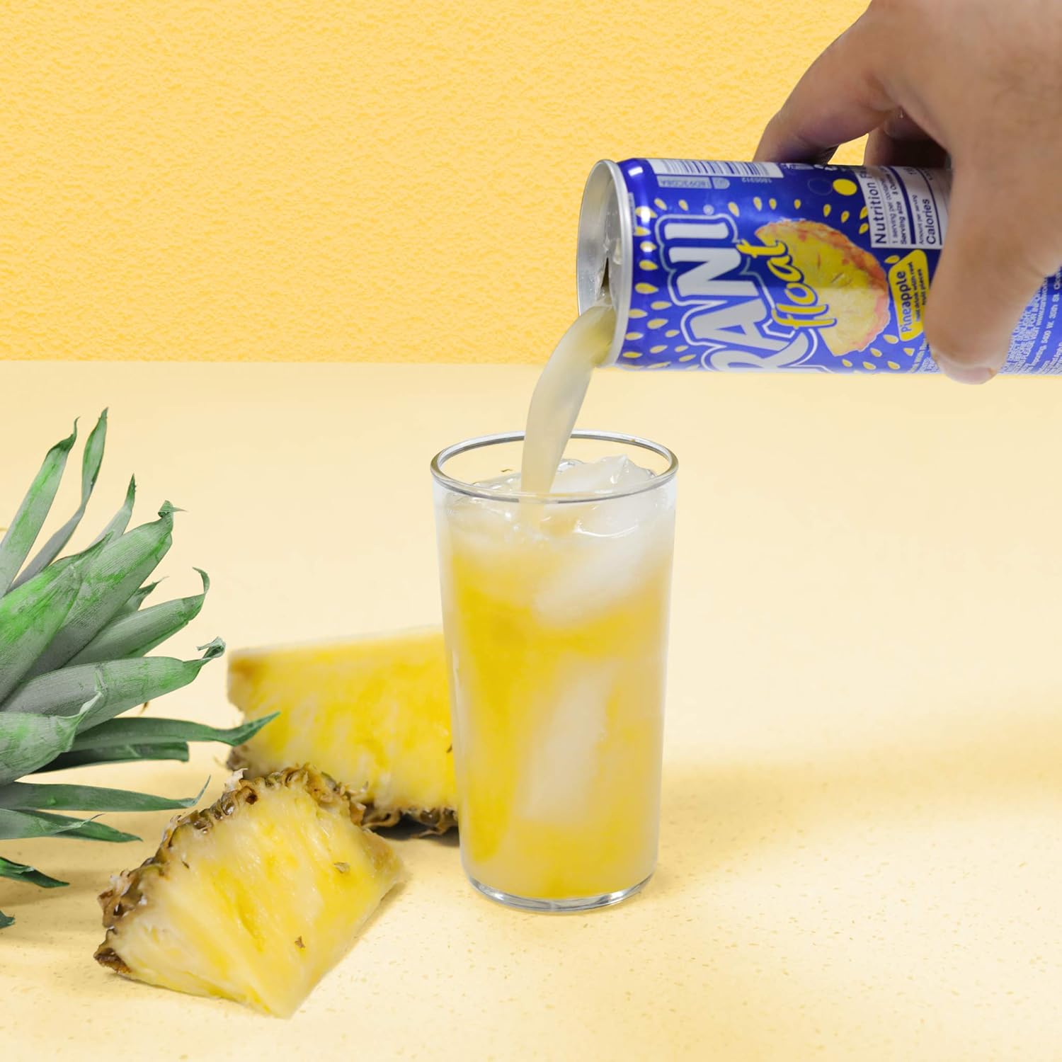 Rani Float Bebida de jugo de frutas, piña, importada de Dubai, hecha con piezas de fruta real, baja en azúcar, 8 onzas, paquete de 24