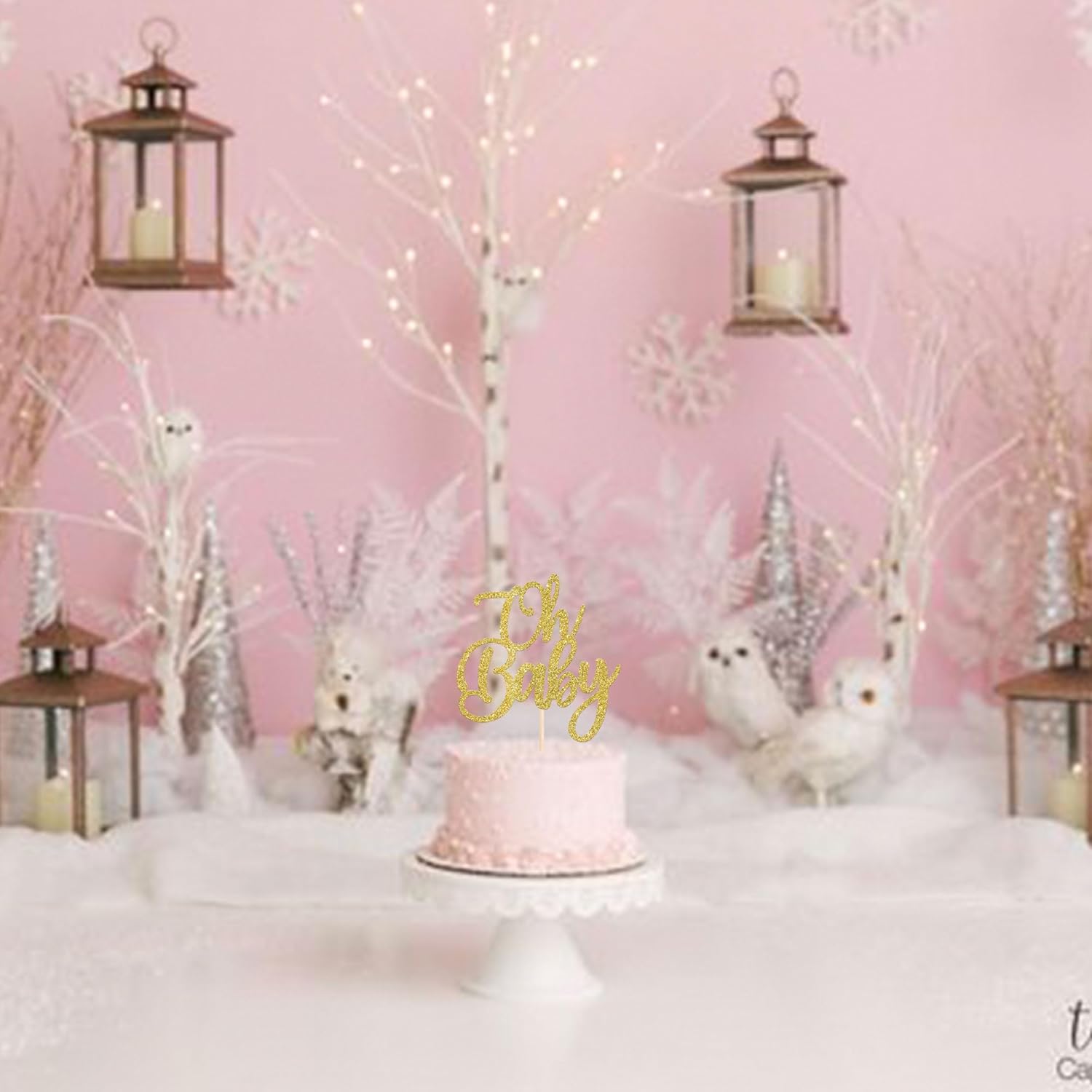 Rsstarxi 1 paquete con purpurina dorada Oh Baby Cake Topper Baby Shower Cake Decor Baby Shower Baby Bautismo Reveal Género Cake Pick para celebrar