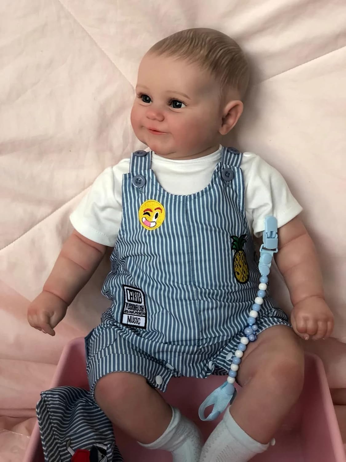 iCradle Big Boy Reborn Baby Dolls realista de 24 pulgadas hecho a mano Reborn bebé recién nacido de la vida real, muñeca de arte coleccionable para