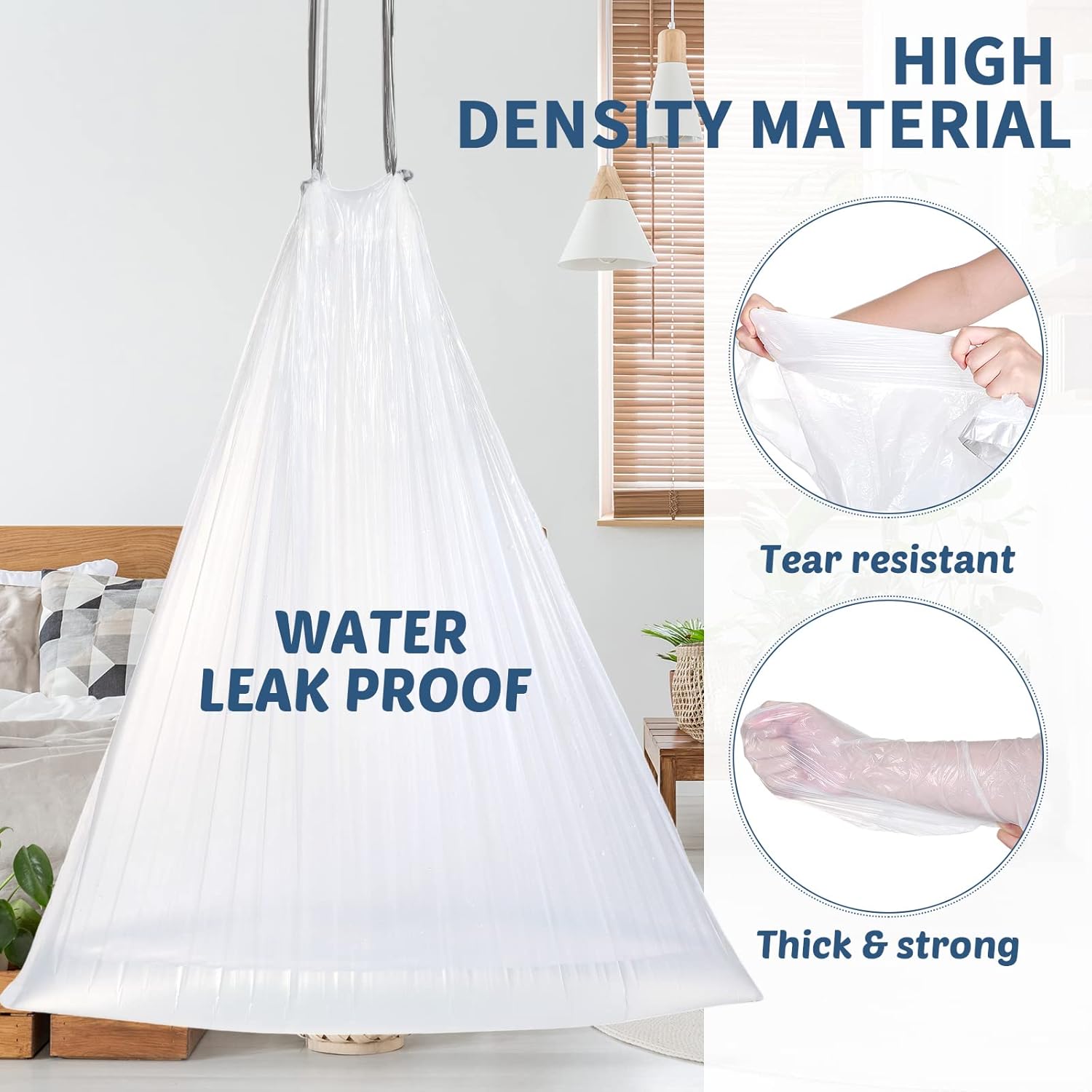 600 bolsas de basura de 8 galones con cordón de 0.79 mil, fuertes y medianas, bolsas de basura de plástico resistente de 8 galones, bolsas de basura