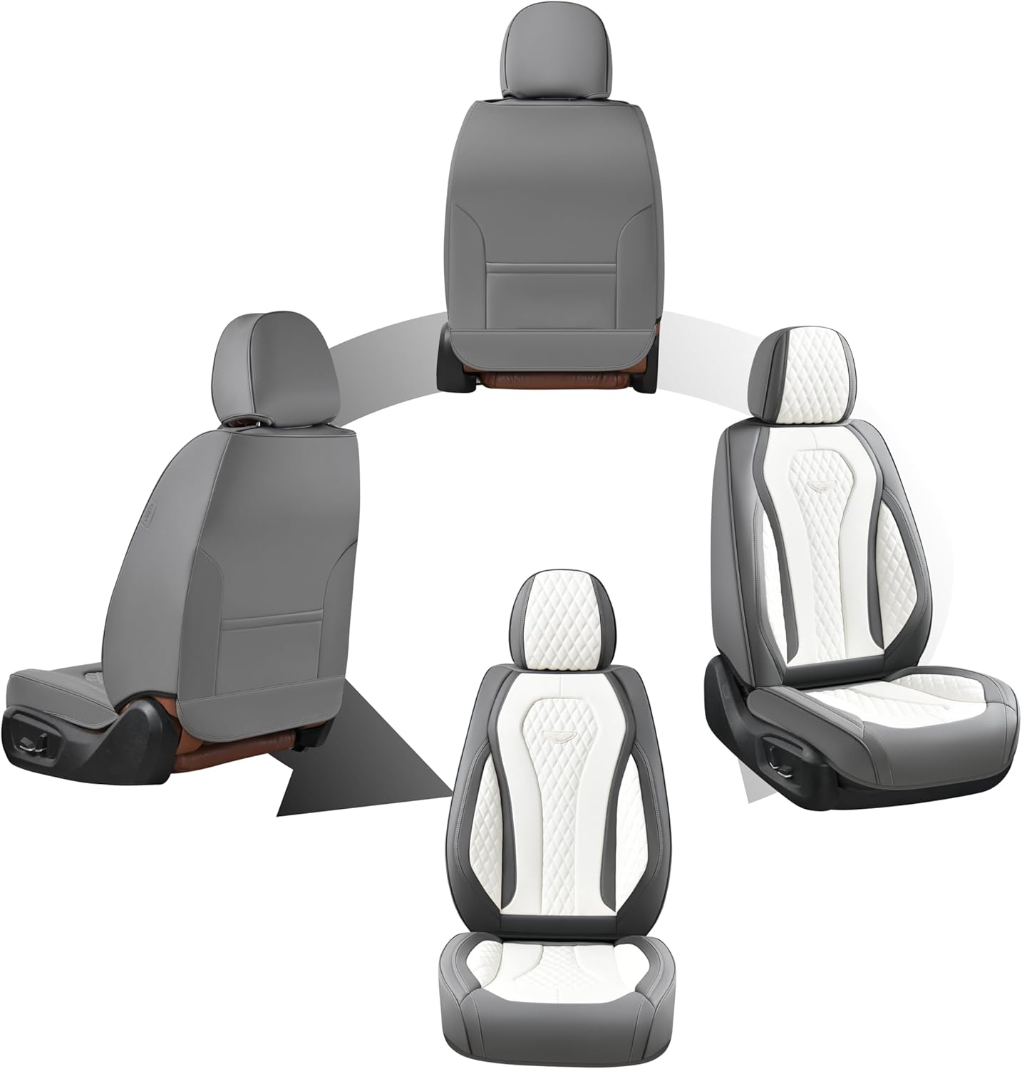 Coverado Fundas de asiento, juego completo de fundas de asiento de automóvil, fundas de asiento de automóvil, impermeables, fundas de asiento de