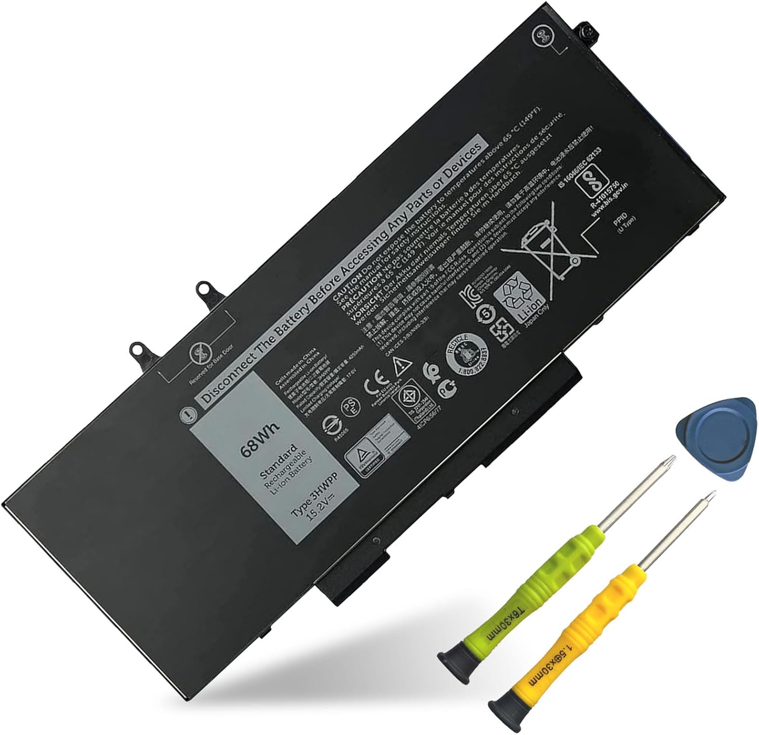 ASODI 3HWPP – Batería para portátil de 68 Wh, compatible con Dell Latitude 5401 5410 5411 5501 5510 5511 Precision 3541 3551 Inspiron 17 7500 7506