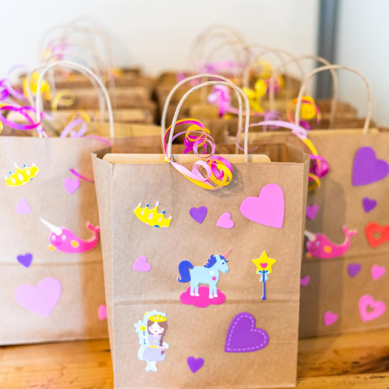 TOWRAP Bolsas de papel marrón con asas de varios tamaños, 75 bolsas de regalo de papel kraft a granel, bolsas de compras, bolsas de fiesta, bolsas