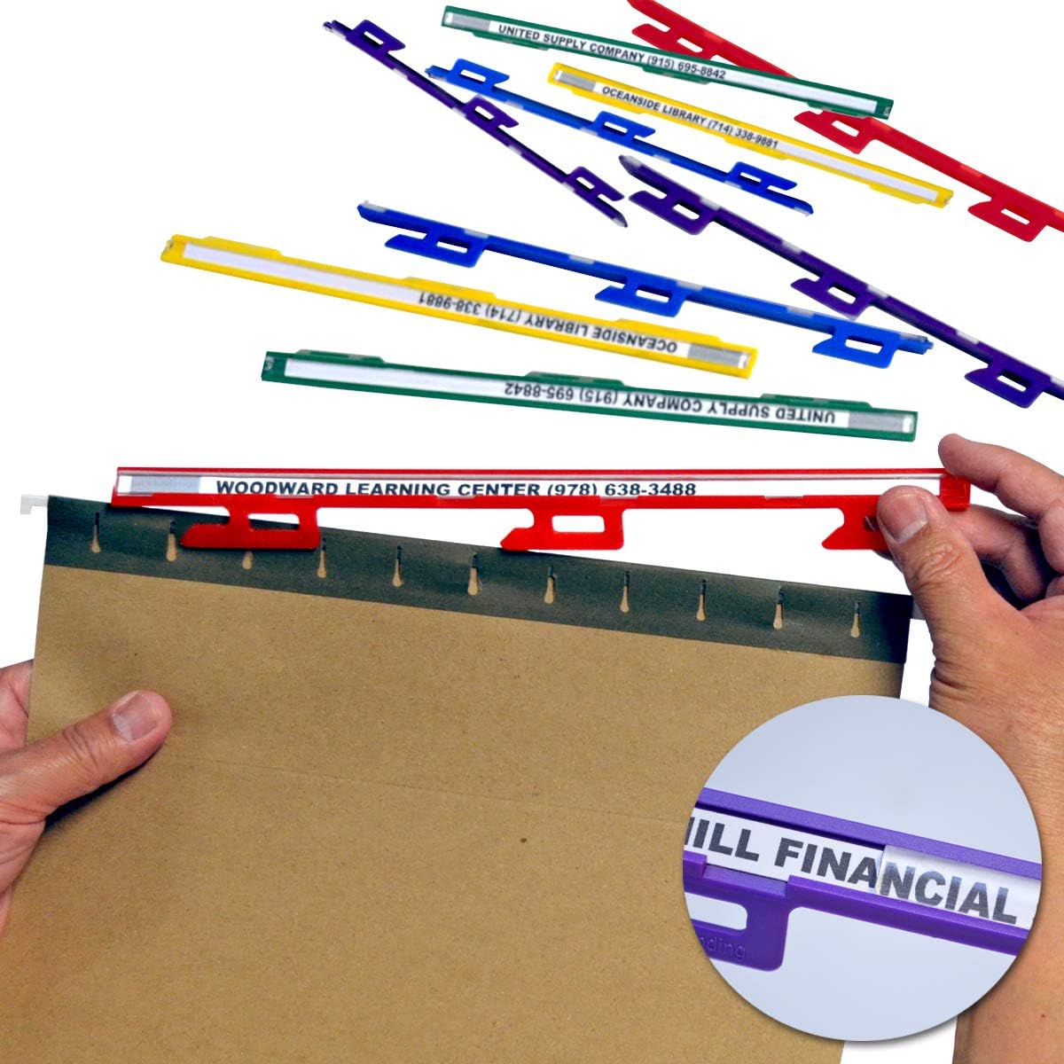 Ultimate Office MagniFile – Pestañas insertables para carpetas de archivos. Índices que duplican el tamaño de los títulos de tus archivos para