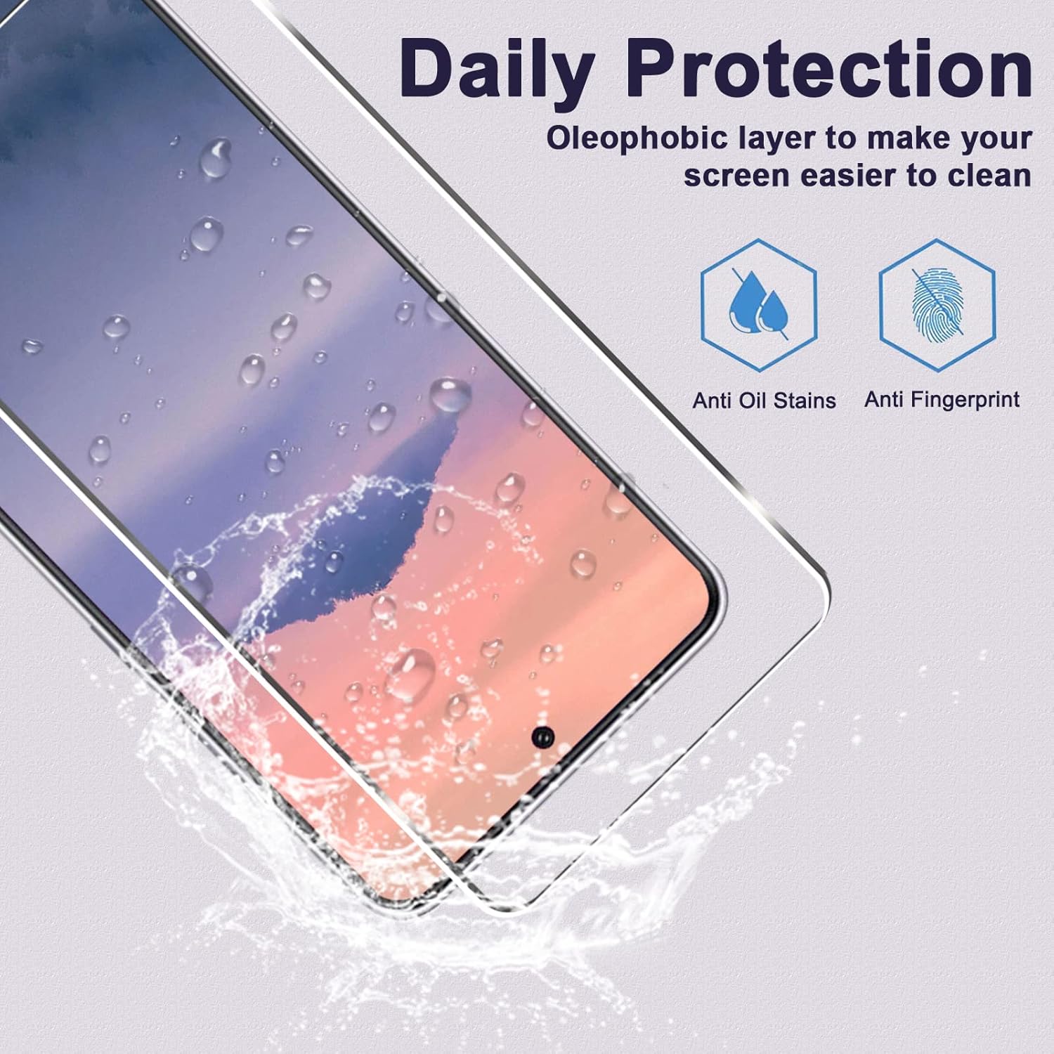 Paquete de 3 + 3 Protector de pantalla para Galaxy S21 FE 5G + protector de lente de cámara, película de vidrio templado HD, dureza 9H, resistente a
