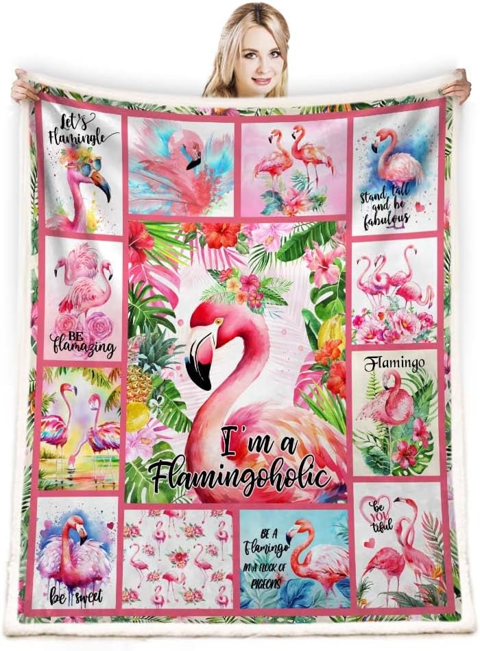 Manta de flamenco, regalos de flamencos, regalos de flamenco para mujeres, manta de flamenco rosa para niñas, manta suave y acogedora para sofá o