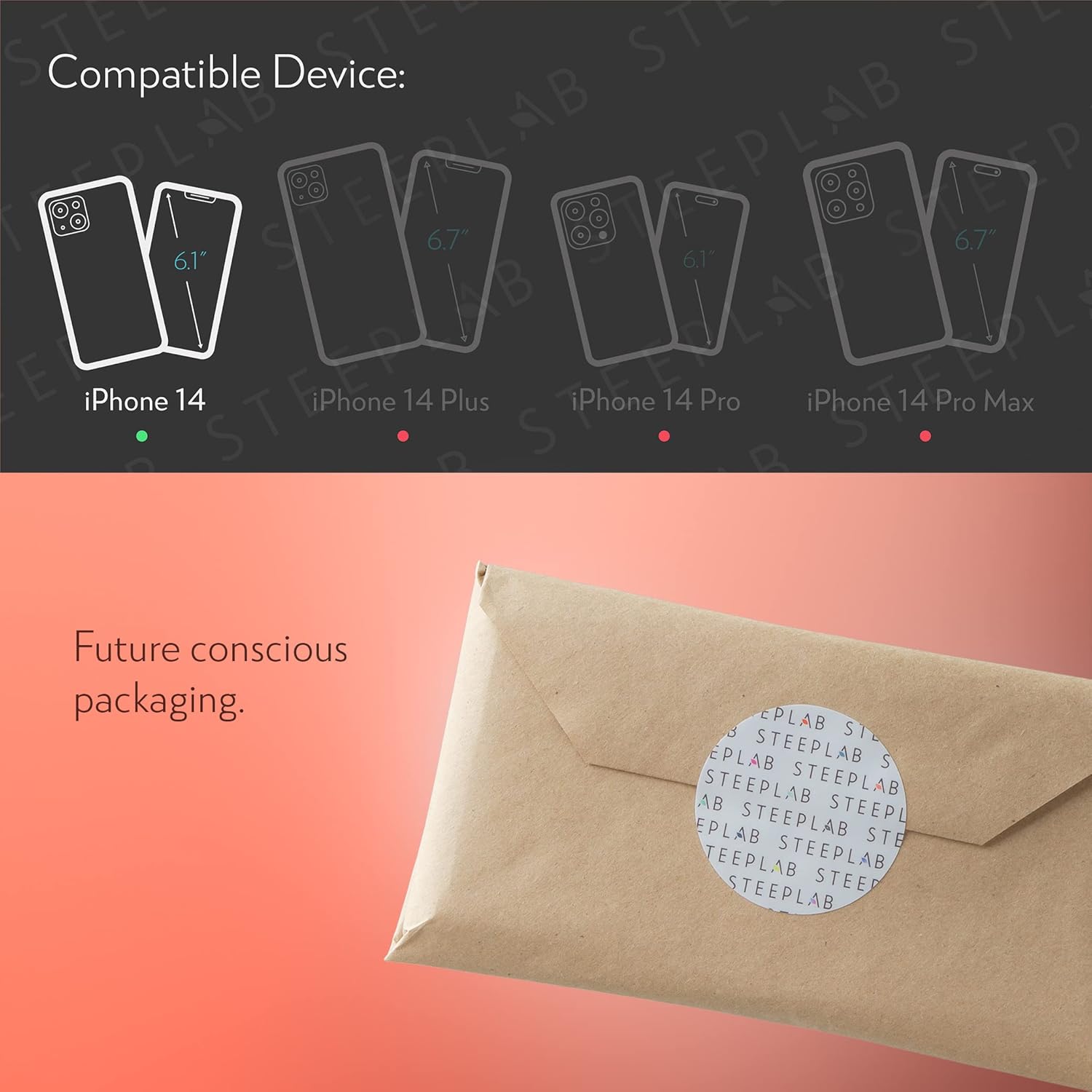 SteepLab Funda de barrera para iPhone 14 (2022, pantalla de 6.1 pulgadas), funda absorbente de impactos con protección de cuerpo completo y bisel