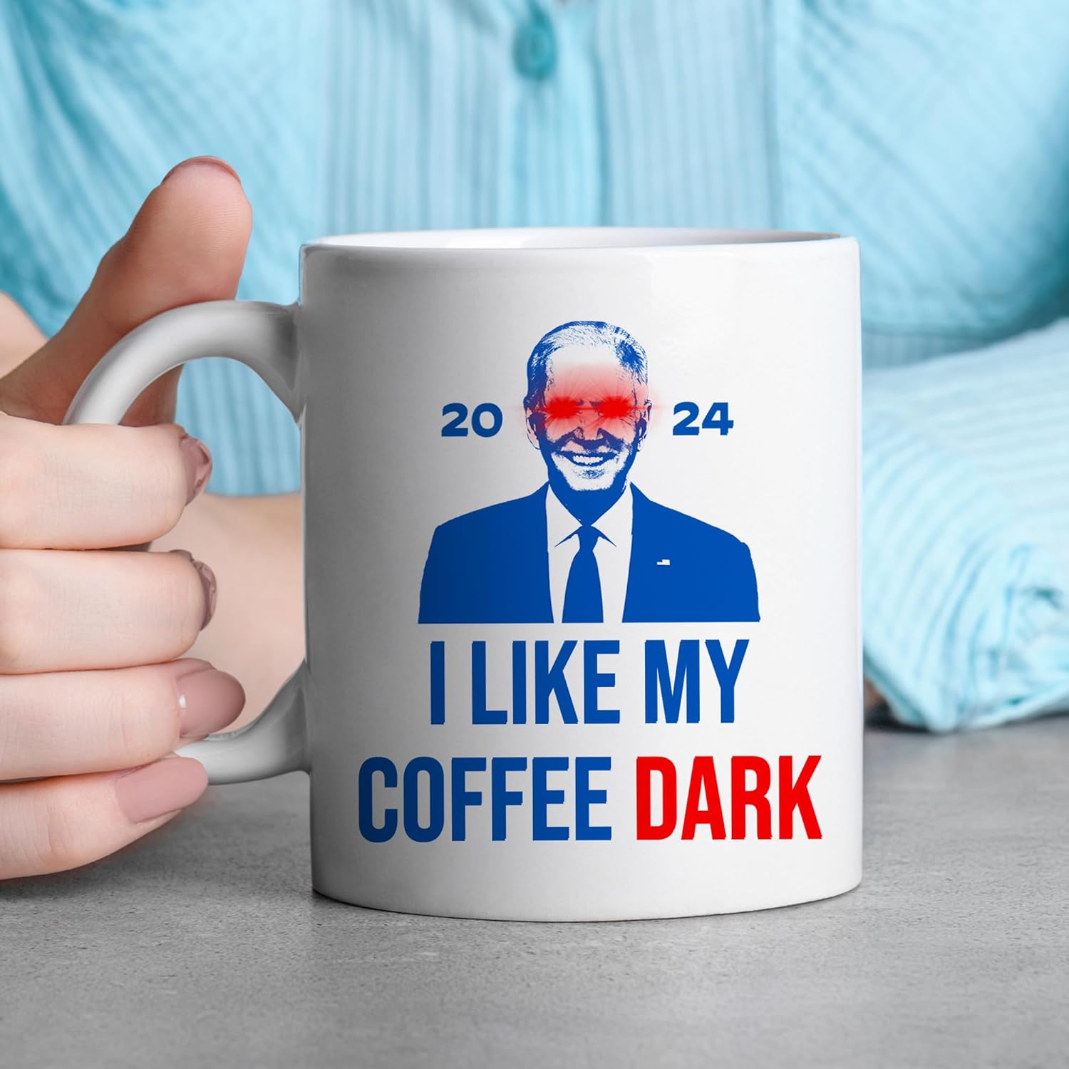 -11Oz- Taza de café con texto en inglés “I Like My Coffee Dark Brandon 2024 NOT COLOR CHANGING”, Biden Meme, taza de té Brandon Rising, taza de