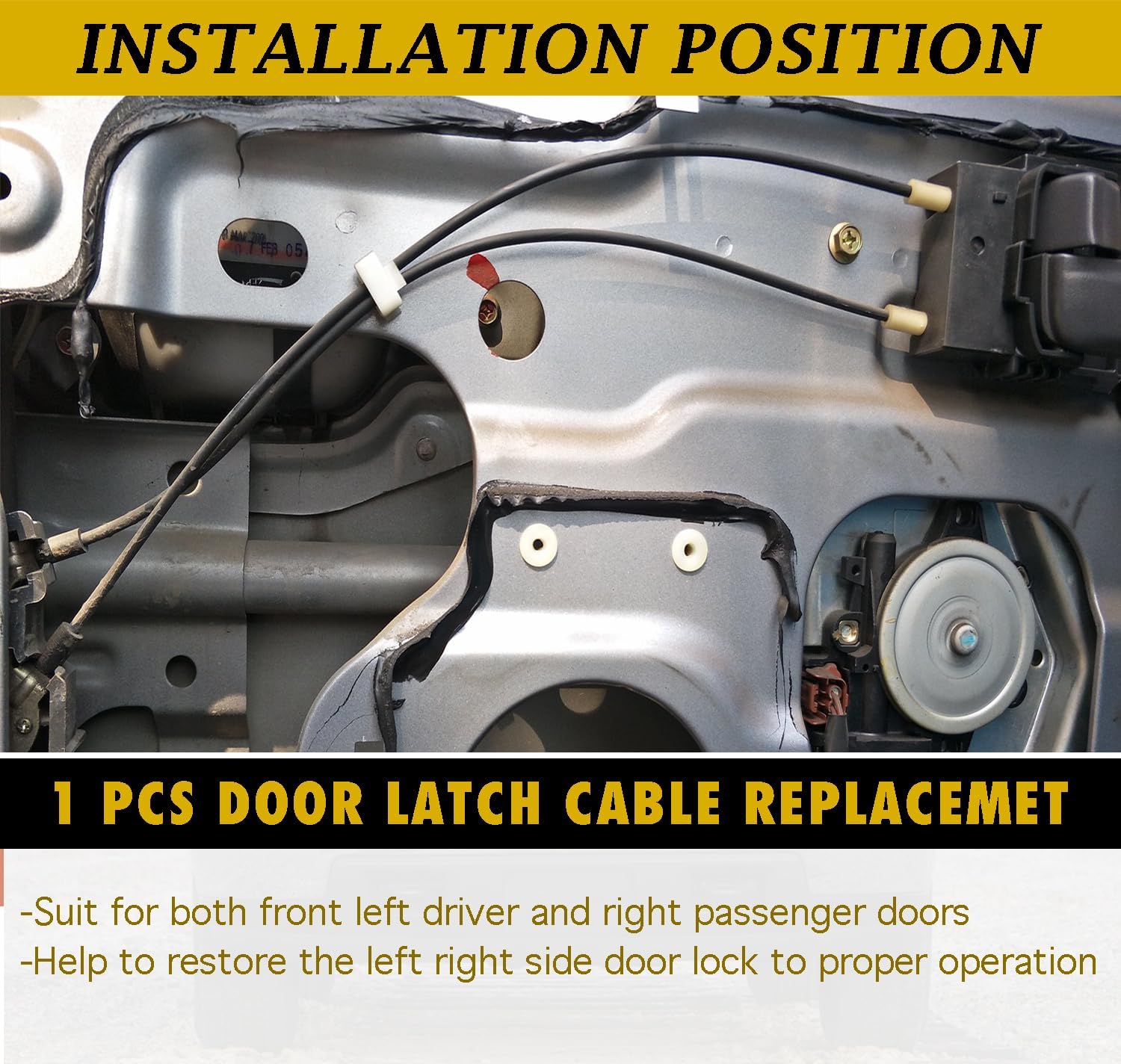 ANP PUAUTO 25880301 25876384 924-360, cable de pestillo de puerta de 16.5 pulgadas, cable de liberación del pestillo de manija interior para Chevy