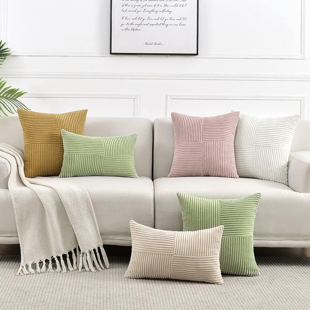 Fancy Homi Fundas de almohada decorativas de color óxido de 20 x 20 pulgadas para sala de estar, sofá cama, estilo rústico, estilo bohemio,