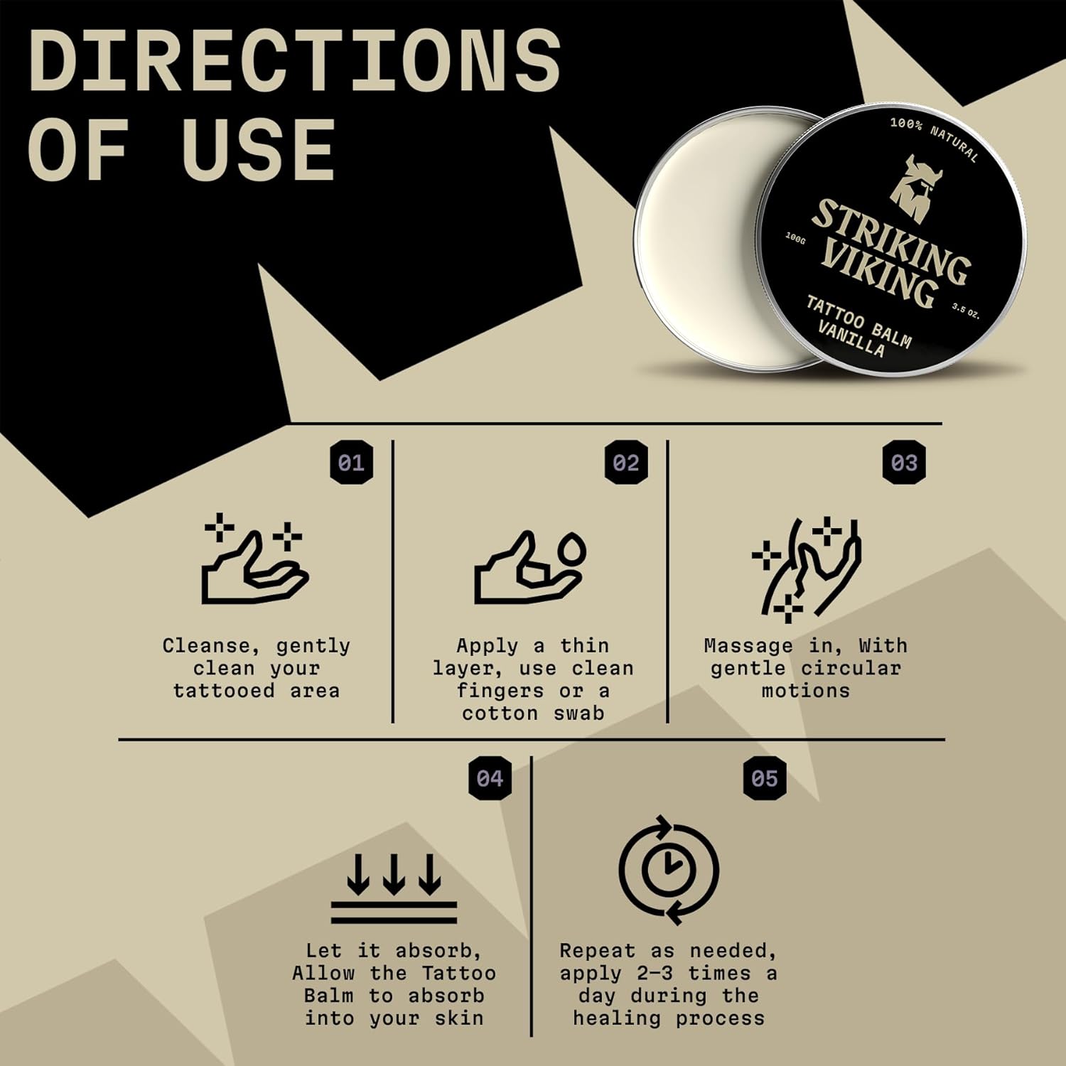 Tattoo Aftercare – Bálsamo para tatuajes con aroma a vainilla (3.5 onzas), crema de tatuaje para hidratación y curación, bálsamo de cuidado de