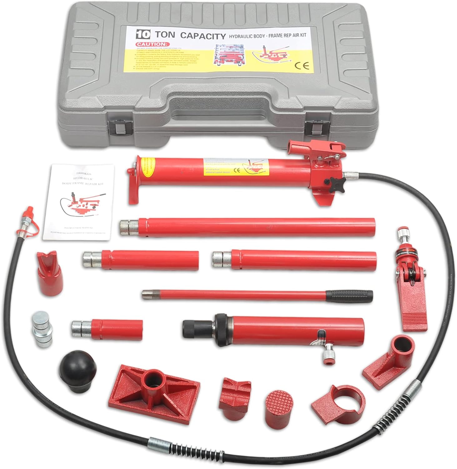 Gato hidráulico de potencia Porta de 10 toneladas, 6.6 ft (78.7 pulgadas) Kit de reparación de marco de carrocería de automóvil, bomba de aire, Ram