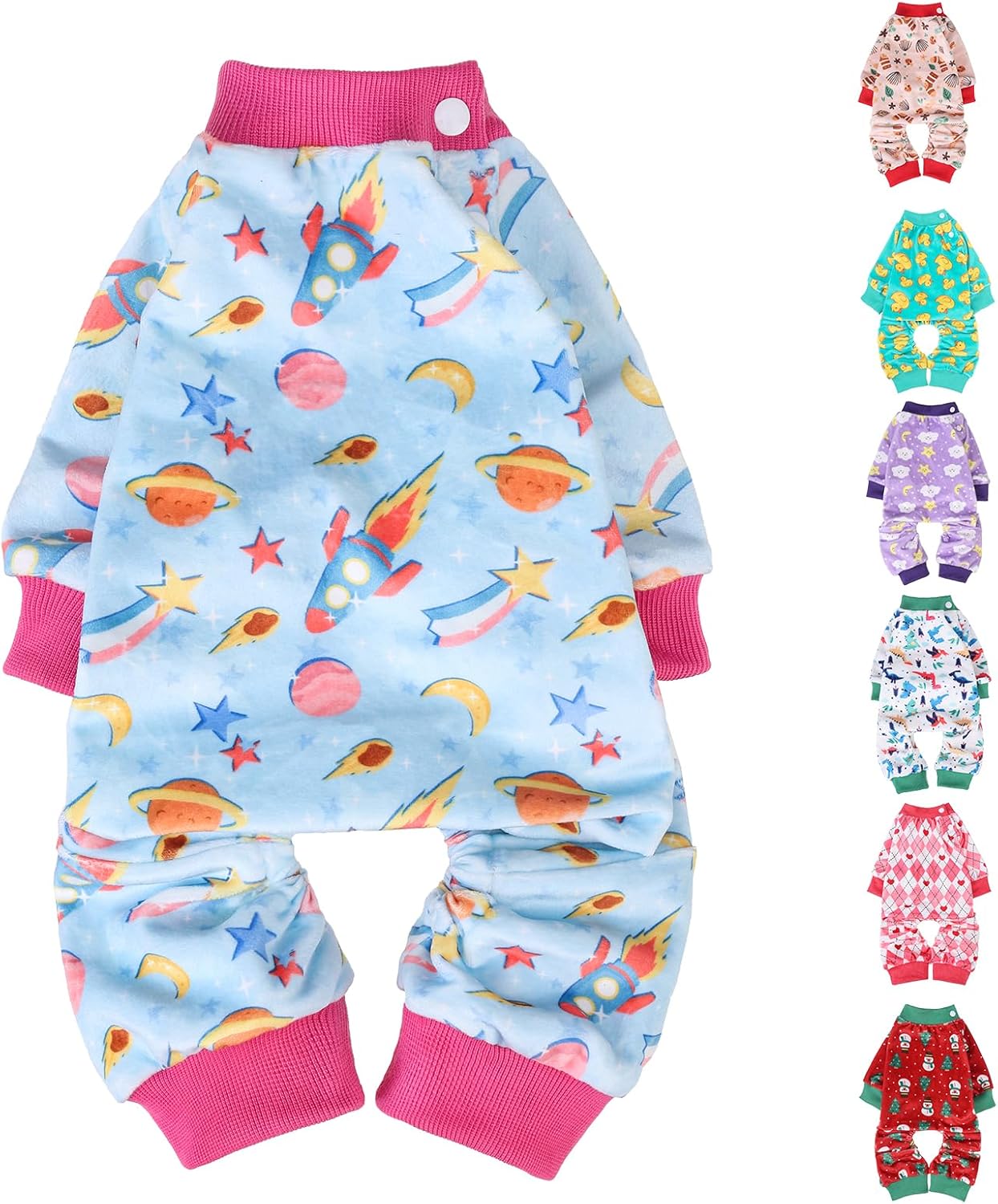 BEAUTYZOO Pijama elástico para perros pequeños y medianos, ropa de terciopelo suave para perros fríos de invierno, cuello ajustable, pijama de