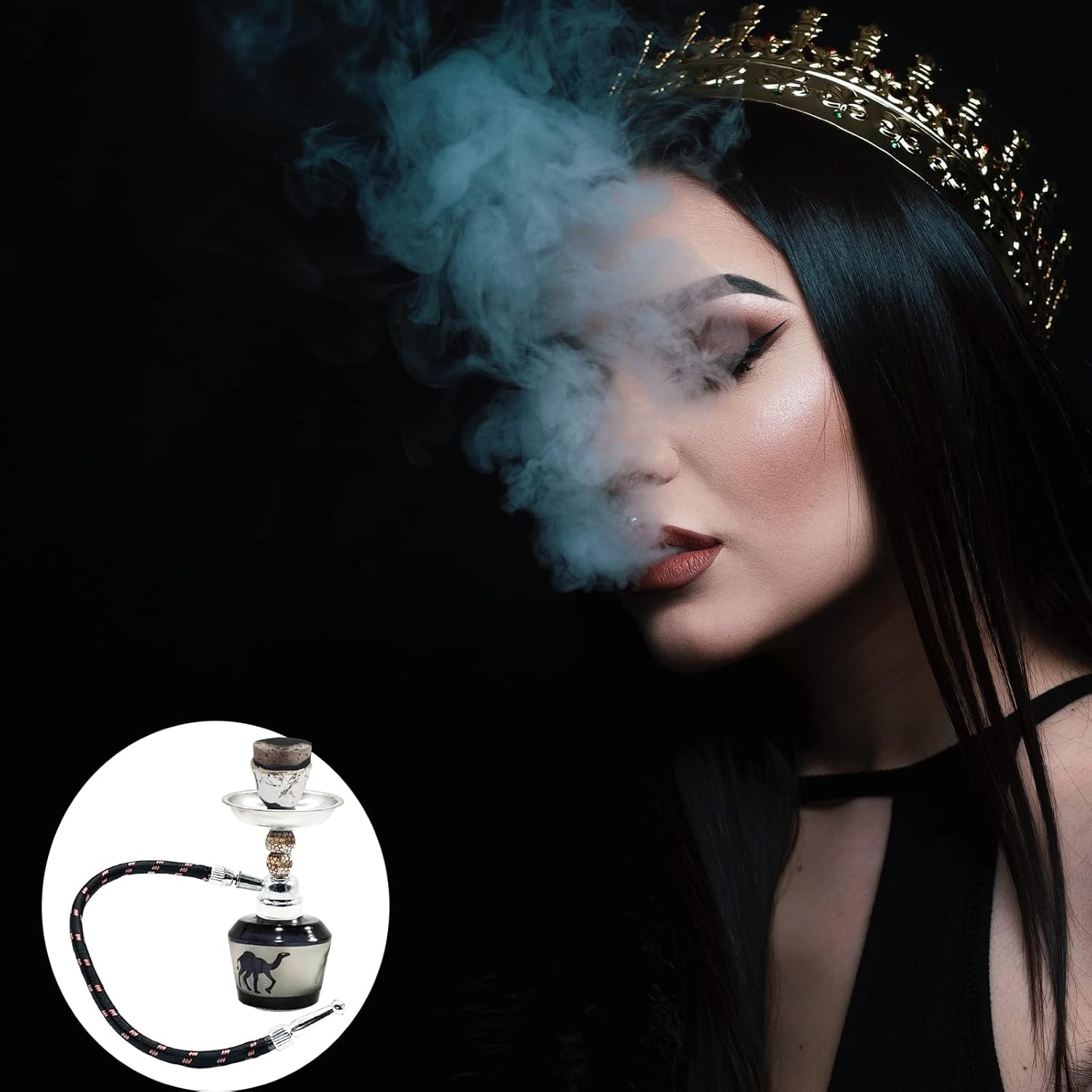 Juego de cachimba Mini Shisha Hookah Set Completo con manguera de tazón y pinzas para boquilla