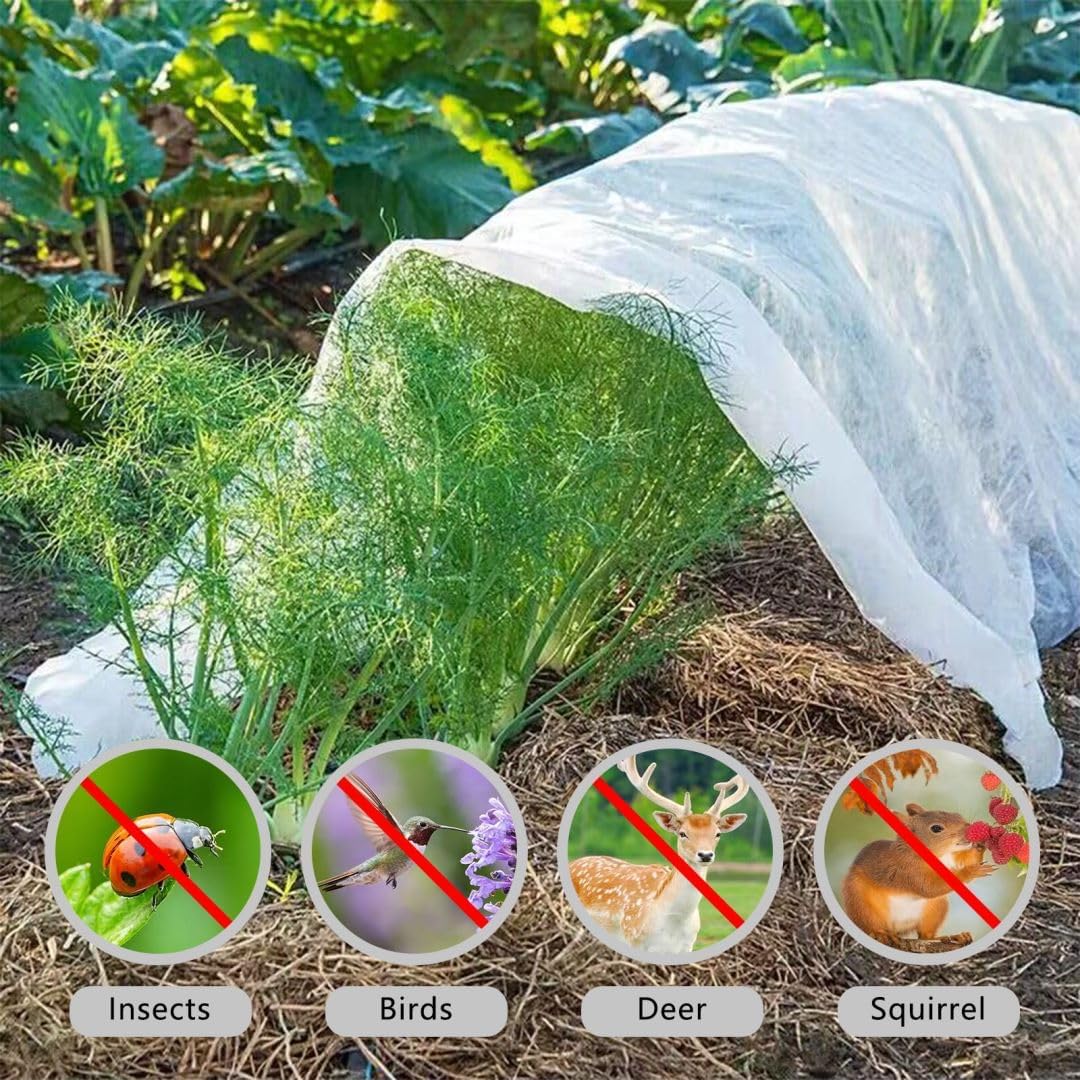 Cubierta de plantas de 10 x 60 pies, protección contra congelación, 1.06 ozyd, cubiertas flotantes de invierno para jardín, cama elevada, manta de