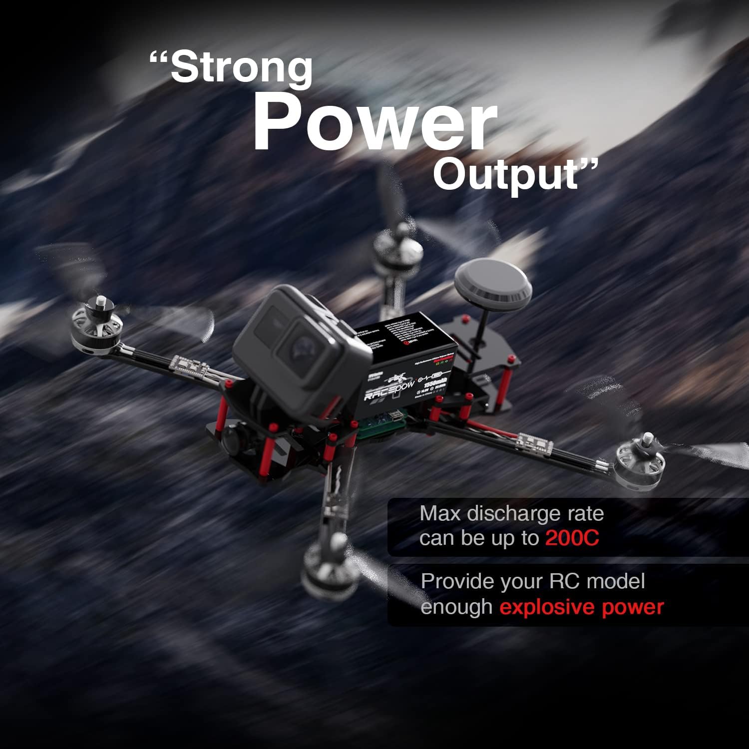 Paquete de batería Lipo de 1550 mAh 14.8 V 100C 4S con conector XT60 para FPV Racing Drone Quadcopter, Helicóptero, Avión RC Modelos (paquete de 2)