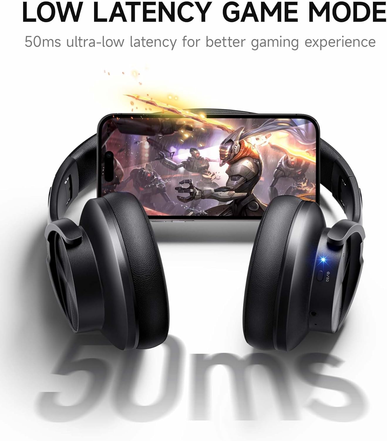 Picun Auriculares Bluetooth B8, auriculares inalámbricos de 120 horas, llamadas manos libres, 3EQ y modo de juego, auriculares plegables sobre la