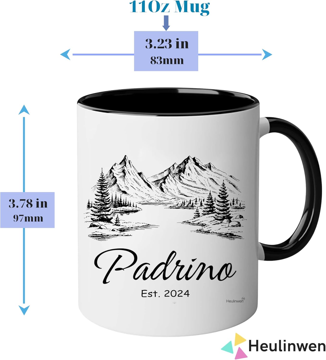 Recuerdos De Bautizo Juego De 2 Tazas Para Café – Regalo Para Padrinos De Bautizo Propuesta Est 2024 – Quieres Ser Mis Padrinos De Bautizo – Dios
