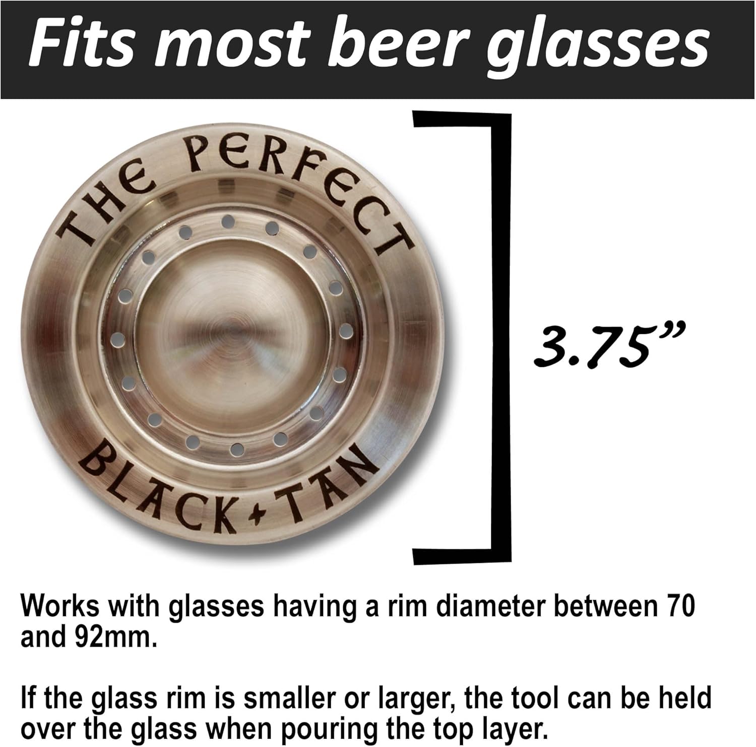 La herramienta perfecta de capas de cerveza negra y tostada – Accesorio de camarero para cócteles de cerveza en capas (acero inoxidable PVD dorado)