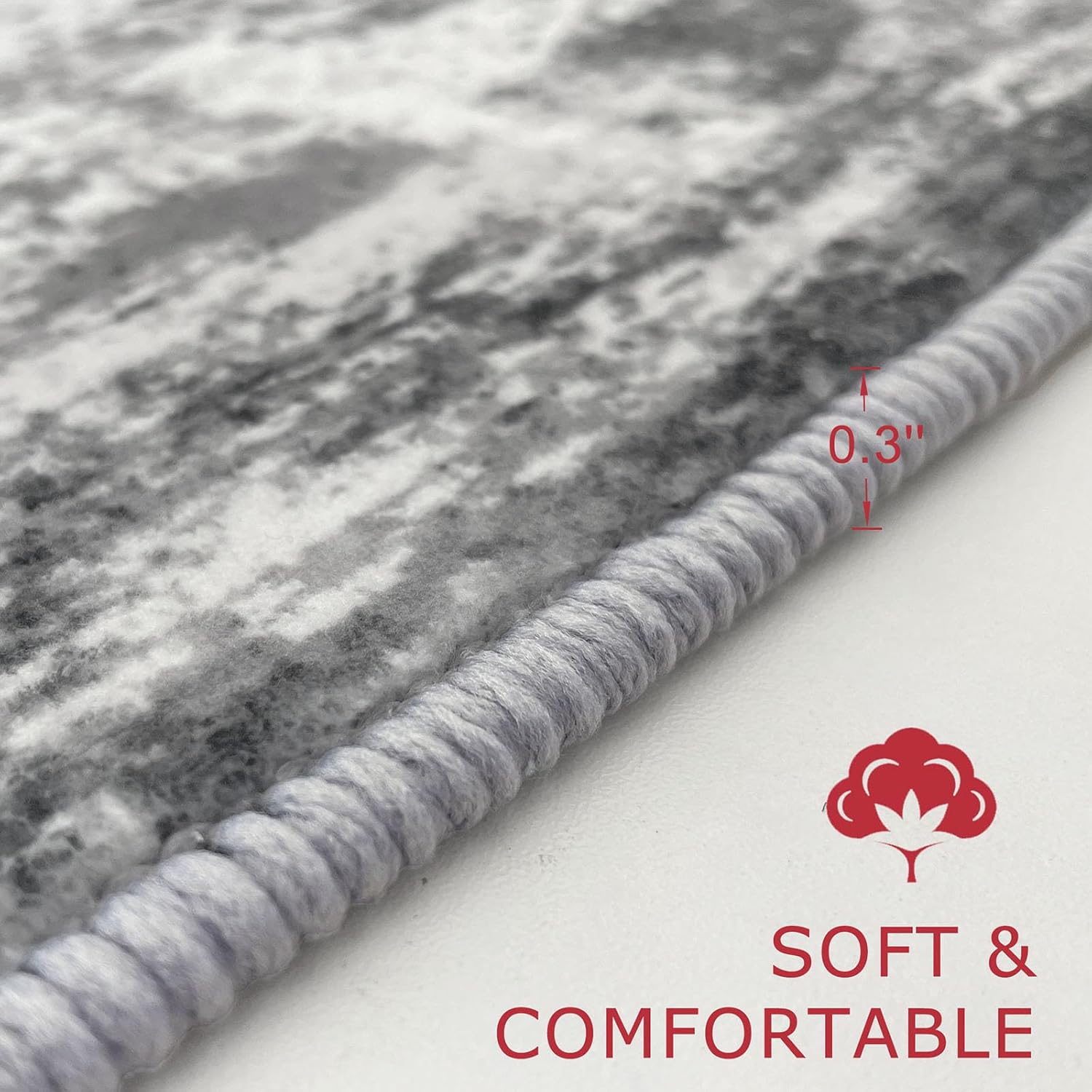 KOZYFLY Alfombra abstracta moderna para pasillo de 2 x 8 pulgadas, color gris, antideslizante, lavable, alfombra de pasillo de lavandería, alfombra