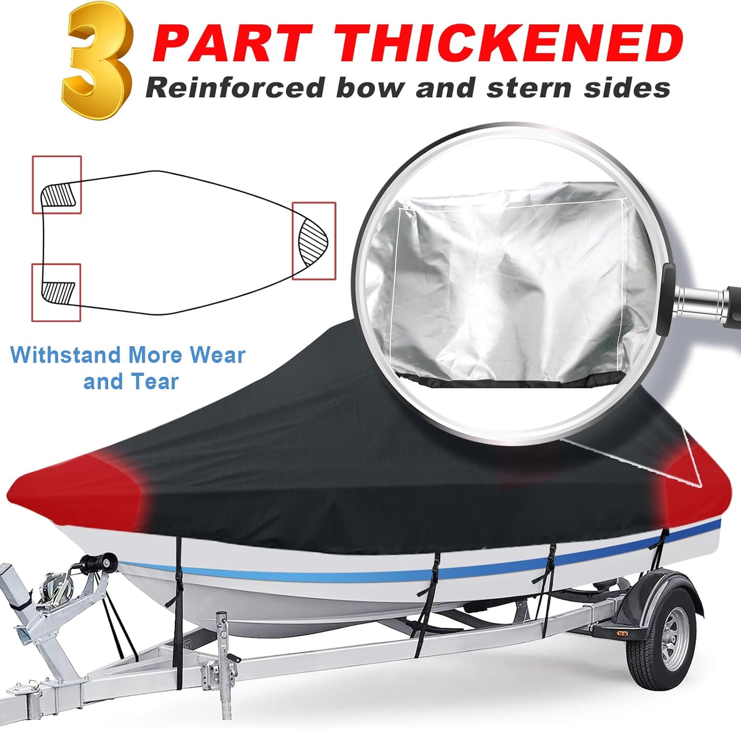 Wakeboard – Cubierta para lancha de torre, resistente 100% impermeable, para torneo de pesca, lancha de torneo de pesca, con cubierta de lancha de