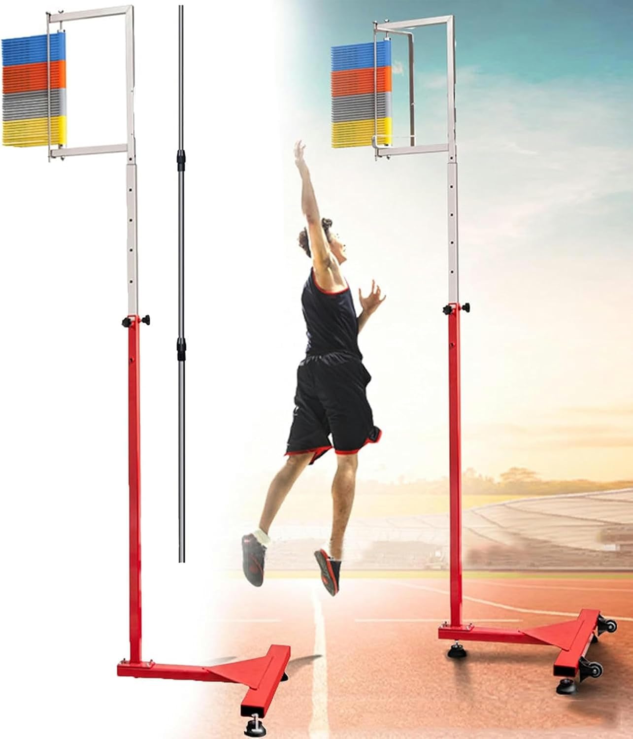YAZGAN Herramienta de medición vertical del salto del gimnasio en casa, 5.6-11.8 ft piso que coloca el equipo de entrenamiento del salto de la