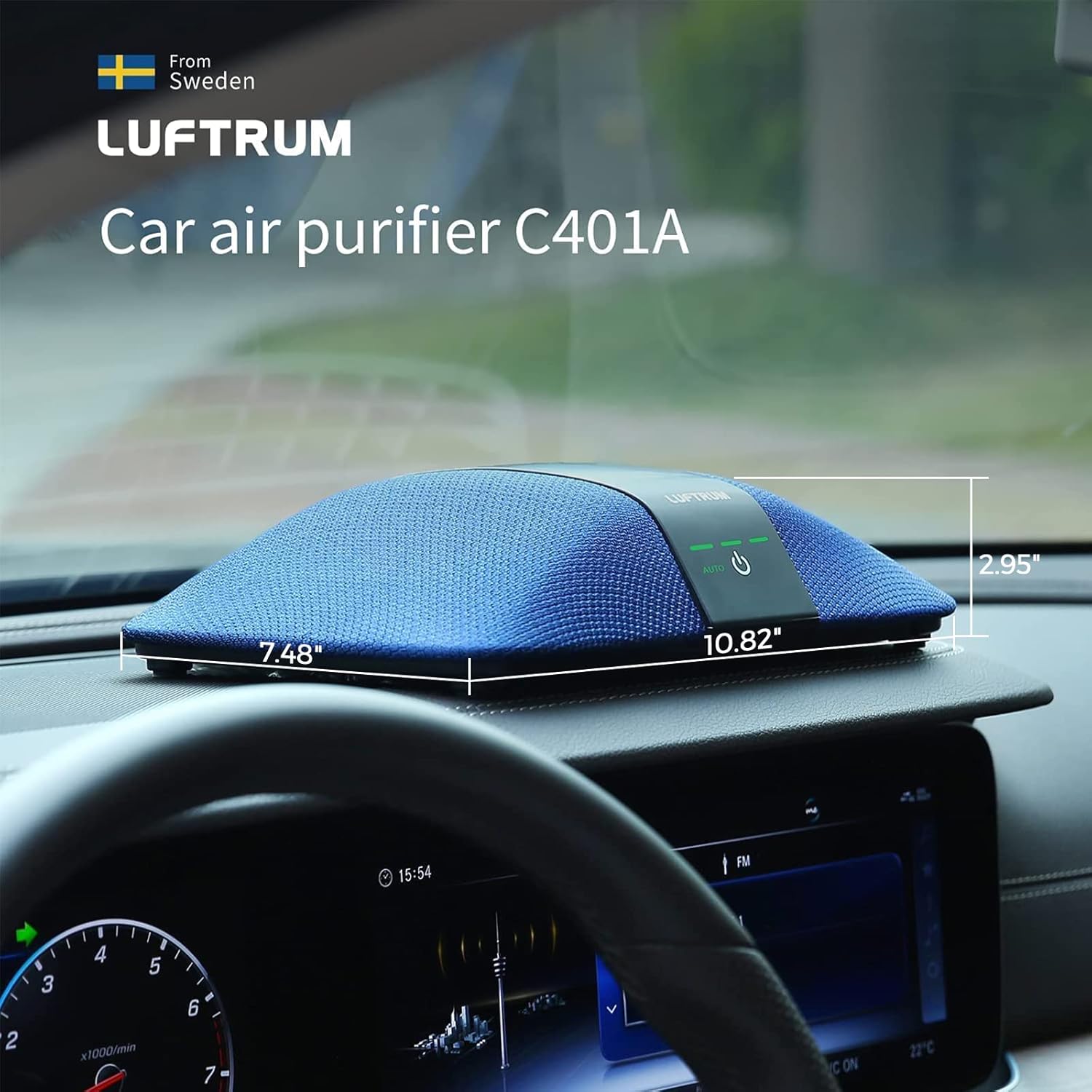 Purificador de aire para automóvil con filtro HEPA verdadero H13 purificador de aire portátil para automóviles para humos de escape, COV, humo,