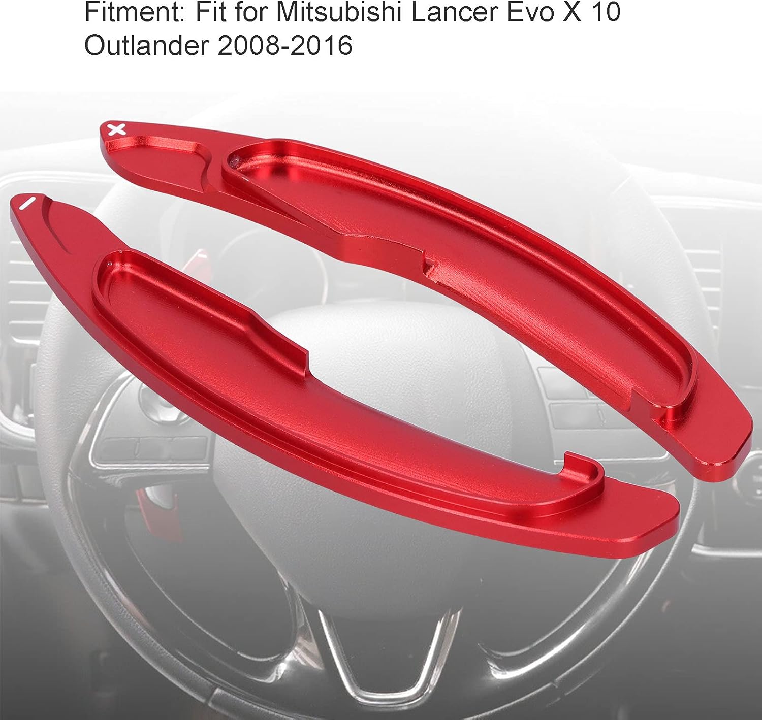 Qiilu Extensión de palanca de cambios para volante, hoja de cambio de volante de aleación de aluminio, color rojo, decoración extendida para