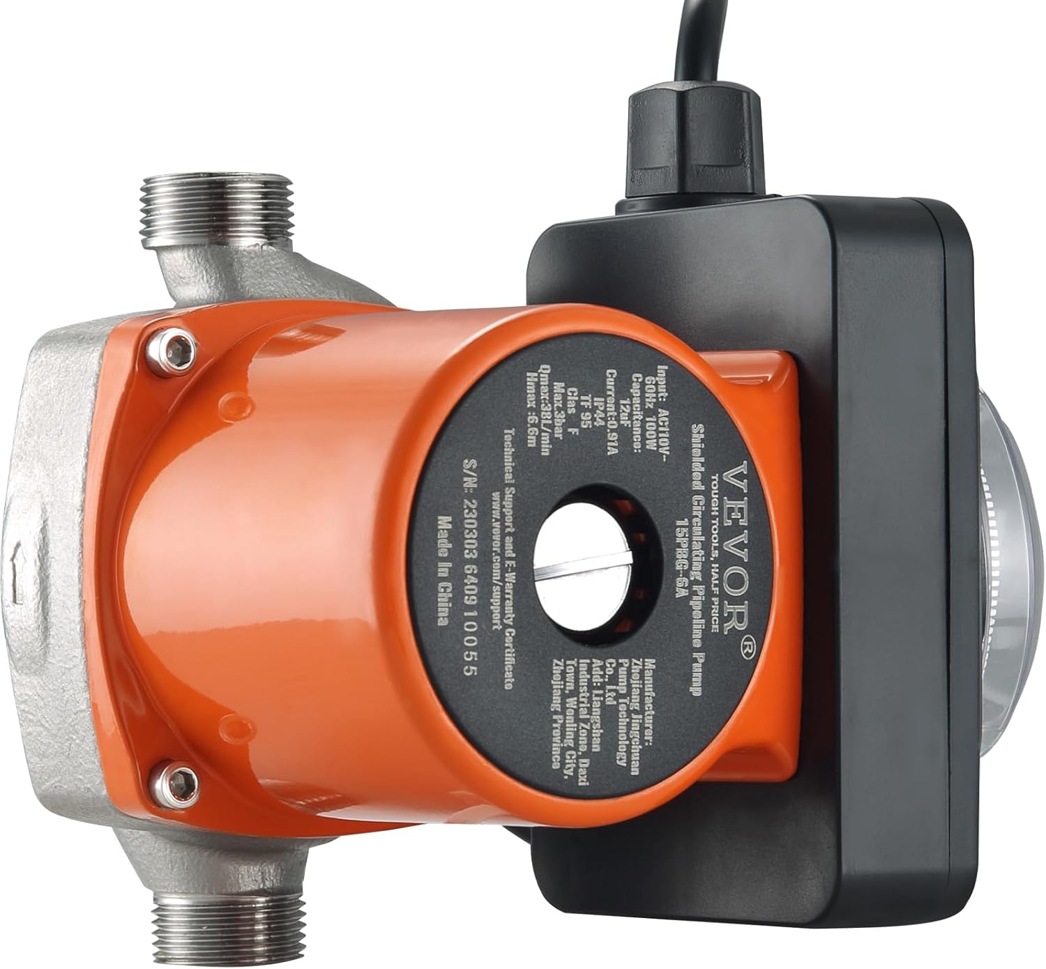 VEVOR Bomba de recirculación de agua caliente, bomba de circulación de agua de 100 W, arranque automáticocierre automático Circulación de cabeza de
