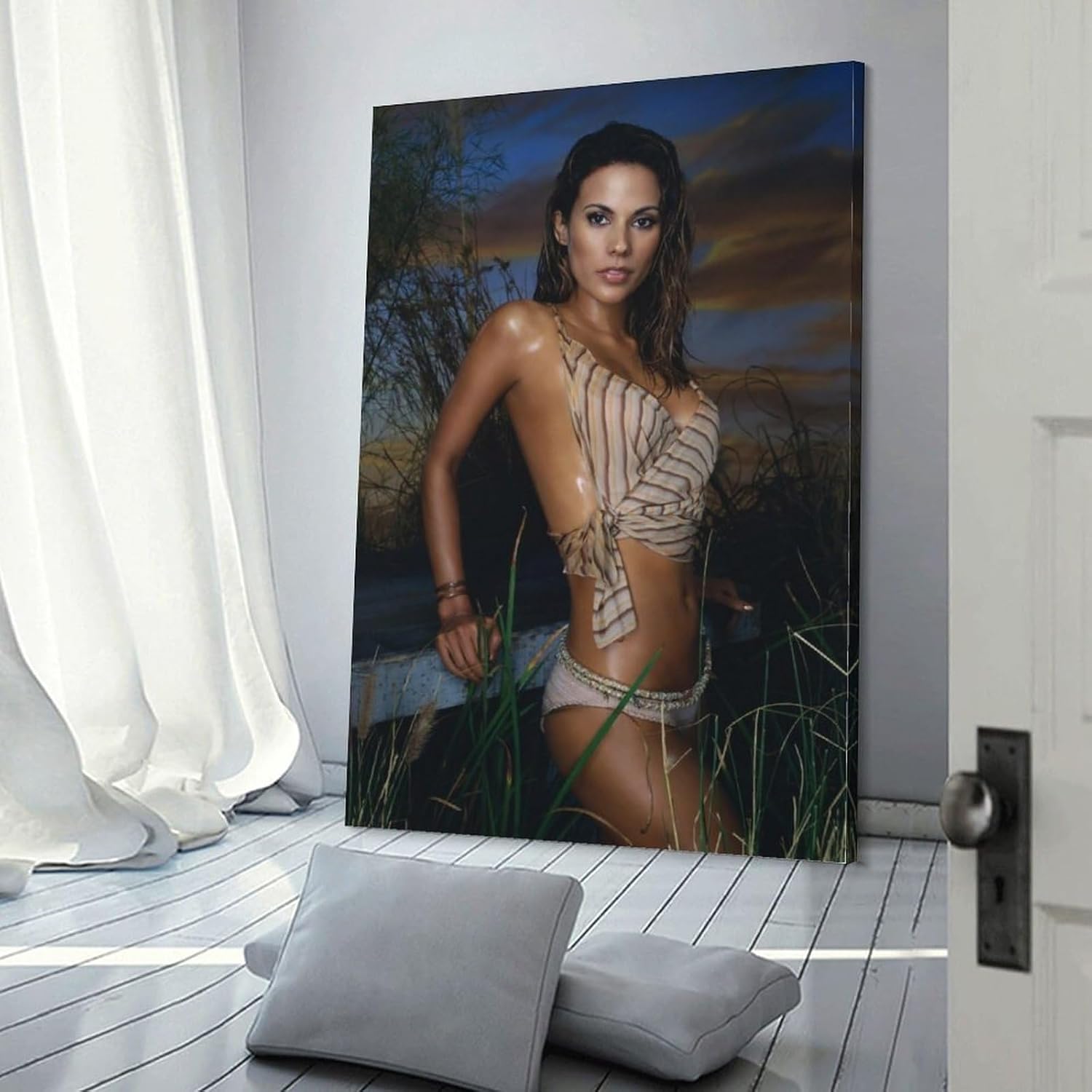 Póster artístico de Bonnie-Jill Laflin modelo caliente y sexy, pintura en lienzo, obras de arte, idea de regalo, estética, 08 x 12 pulgadas (7.9 x