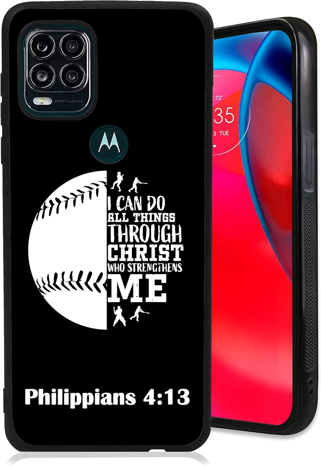 Baseball and Philippians – Funda de goma antideslizante para teléfono compatible con Moto GEdge Series (Moto Edge 2020 Pro20 LITEG StylusG Power