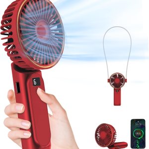 TUNISE Ventilador de mano portátil, ventilador de cuello, ventilador de escritorio de 4000 mAh, ajustable en 180, viento de 6 velocidades, TUNISE Ventilador de mano portátil, ventilador de cuello, ventilador de escritorio de 4000 mAh, ajustable en 180, viento de 6 velocidades,