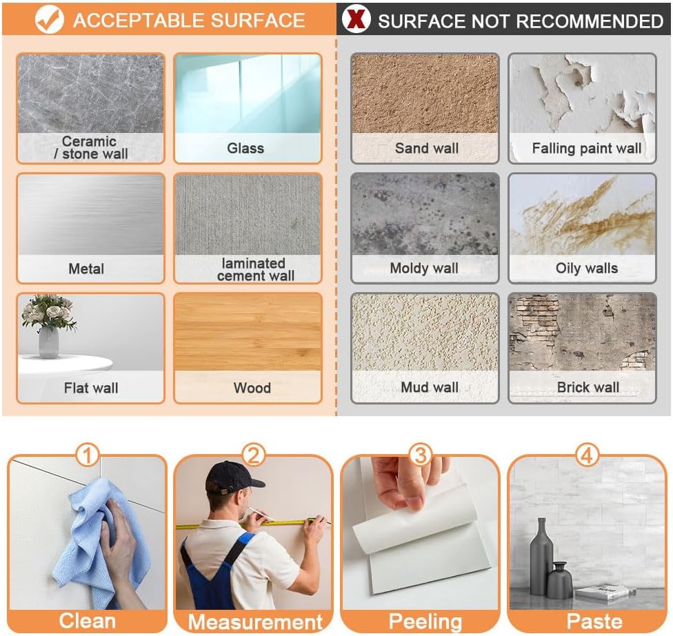 Hixingo 10 papel tapiz impermeable para despegar y pegar, azulejos de PVC para despegar y pegar, paneles decorativos de pared para cocina, baño (30