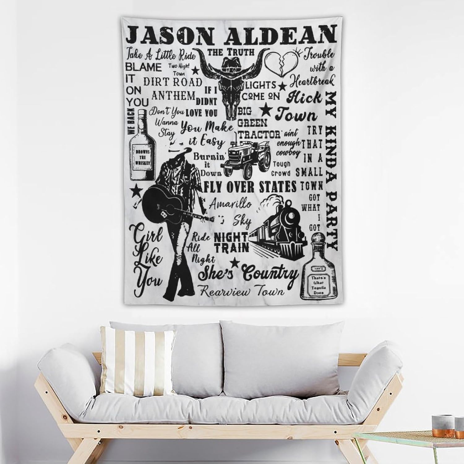 MUTIYAAR Trate That In A Jason – Tapices pequeños de ciudad aldea, pósteres estéticos, novedosos colgantes de pared, tapiz de pared para dormitorio,