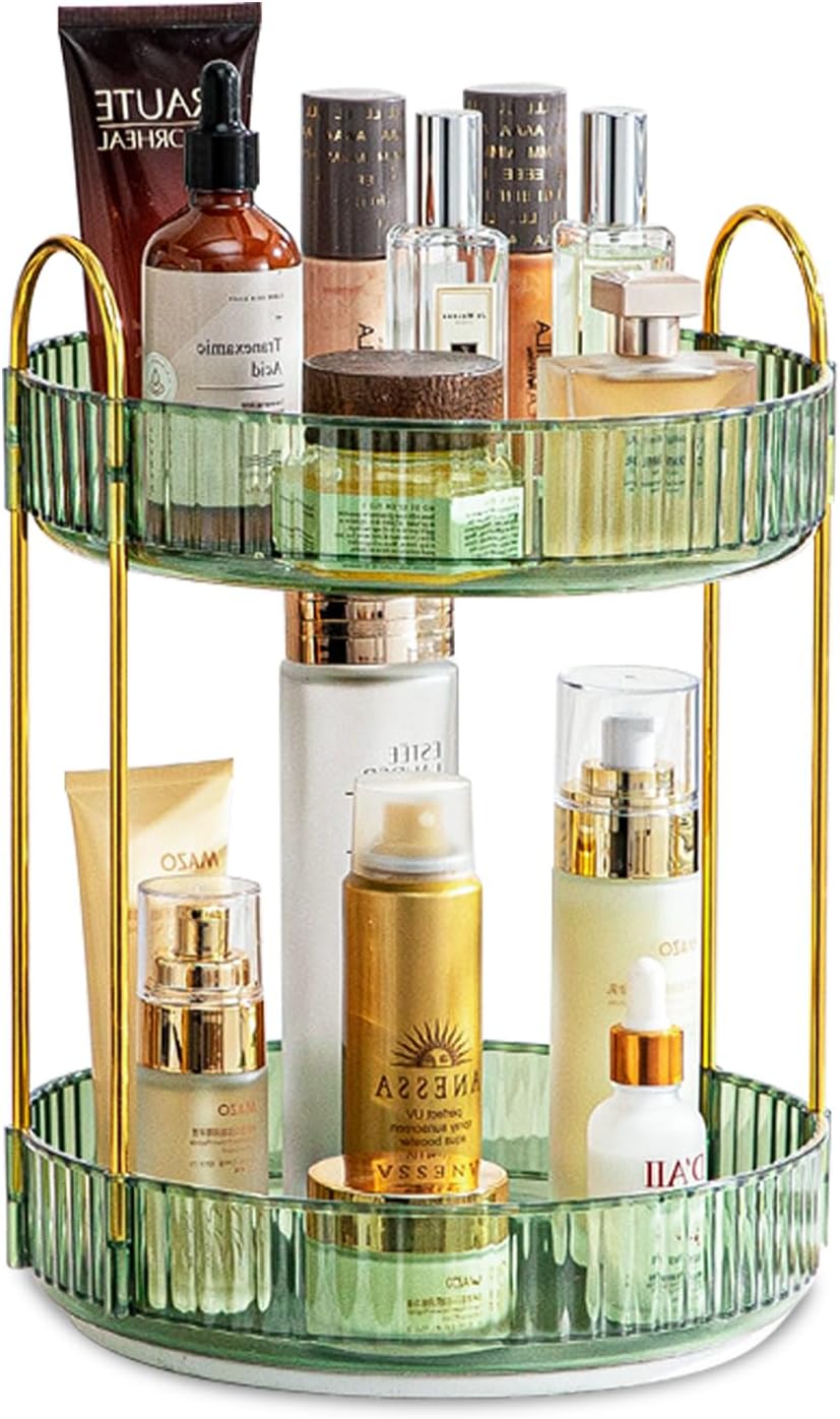 Organizador de maquillaje giratorio de 360, bandejas de baño, organizador de encimera, carrusel de maquillaje, estante giratorio de gran capacidad,