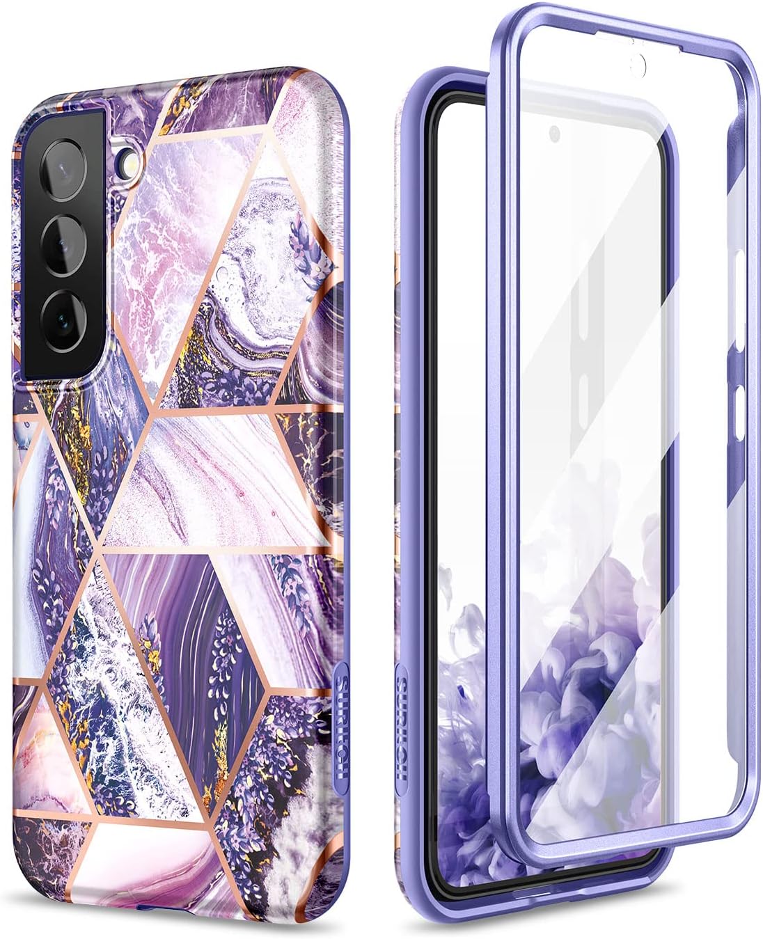 SURITCH Funda para Samsung Galaxy S22, protector de pantalla integrado Protección de cuerpo completo a prueba de golpes, resistente, delgada, suave,