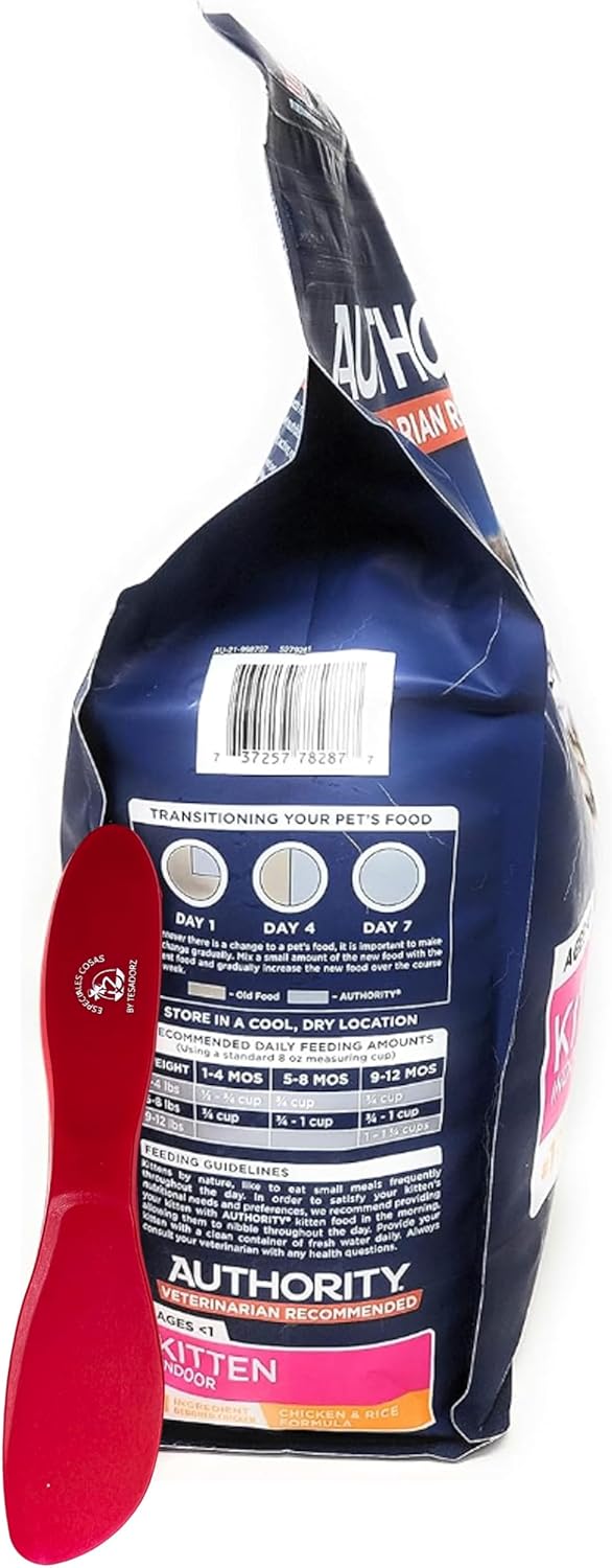 Tesadorz Spatula and Authority Kitten – Comida seca para gatos de pollo y arroz para interiores, 7 libras