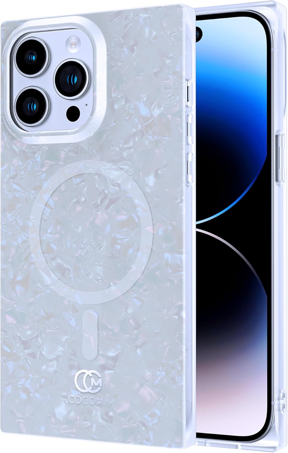 Cocomii Funda cuadrada compatible con iPhone 13 Pro Max  Compatible con MagSafe, Luxury, Slim, Glossy, Opalescent Pearl, Iridescent Glitter, Fácil