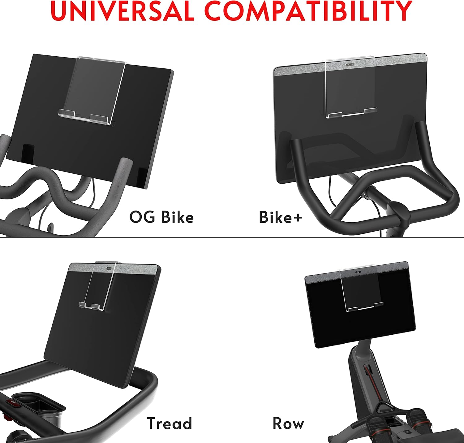 Soporte para tablet compatible con Peloton Bike & Bike Plus y Row & Tread, soporte para iPad, soporte para teléfono y tableta, soporte para la