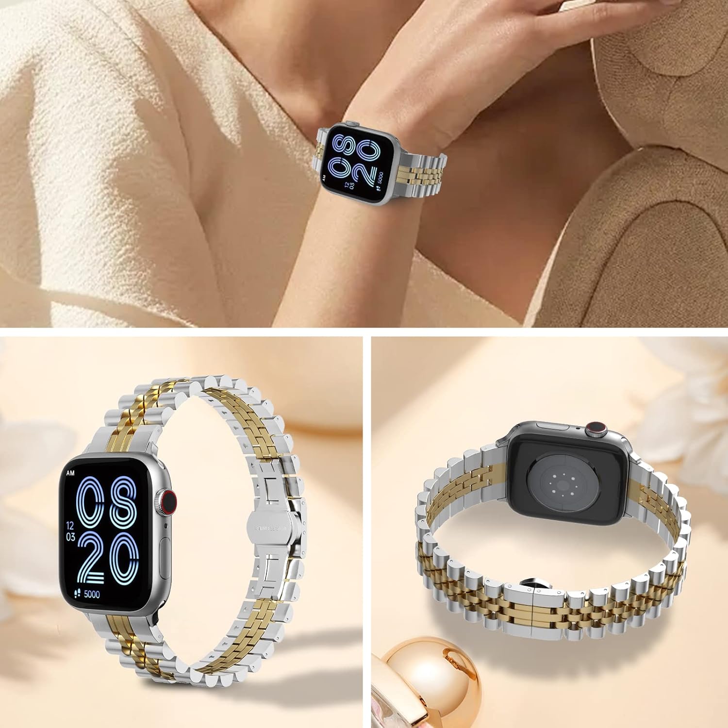 Camofit Compatible con Apple Watch Band de 1.496 pulgadas, 1.575 pulgadas, 1.614 pulgadas, 1.654 pulgadas, 1.732 pulgadas, 1.772 pulgadas, 1.772
