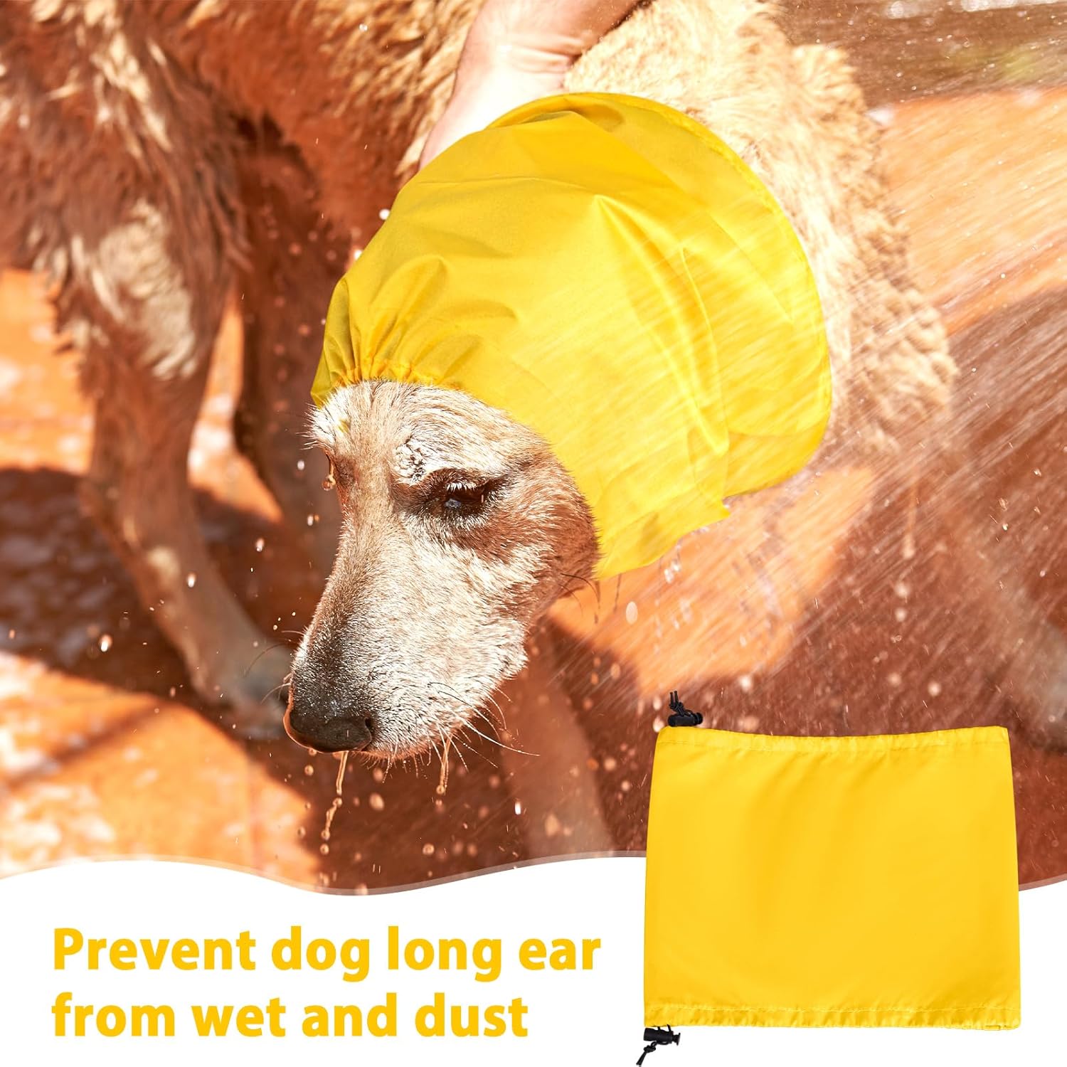 Gorro de baño impermeable para perro, 3 unidades, protección para los oídos del perro, diadema de orejas de perro, gorro de lluvia para perro,