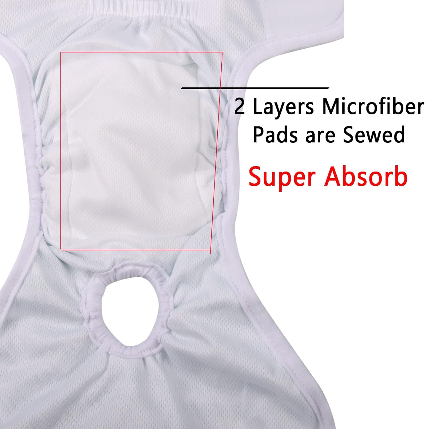 Vecomfy Pañales lavables para perras pequeñas, paquete de 4, reutilizables, a prueba de fugas, grandes, talla L