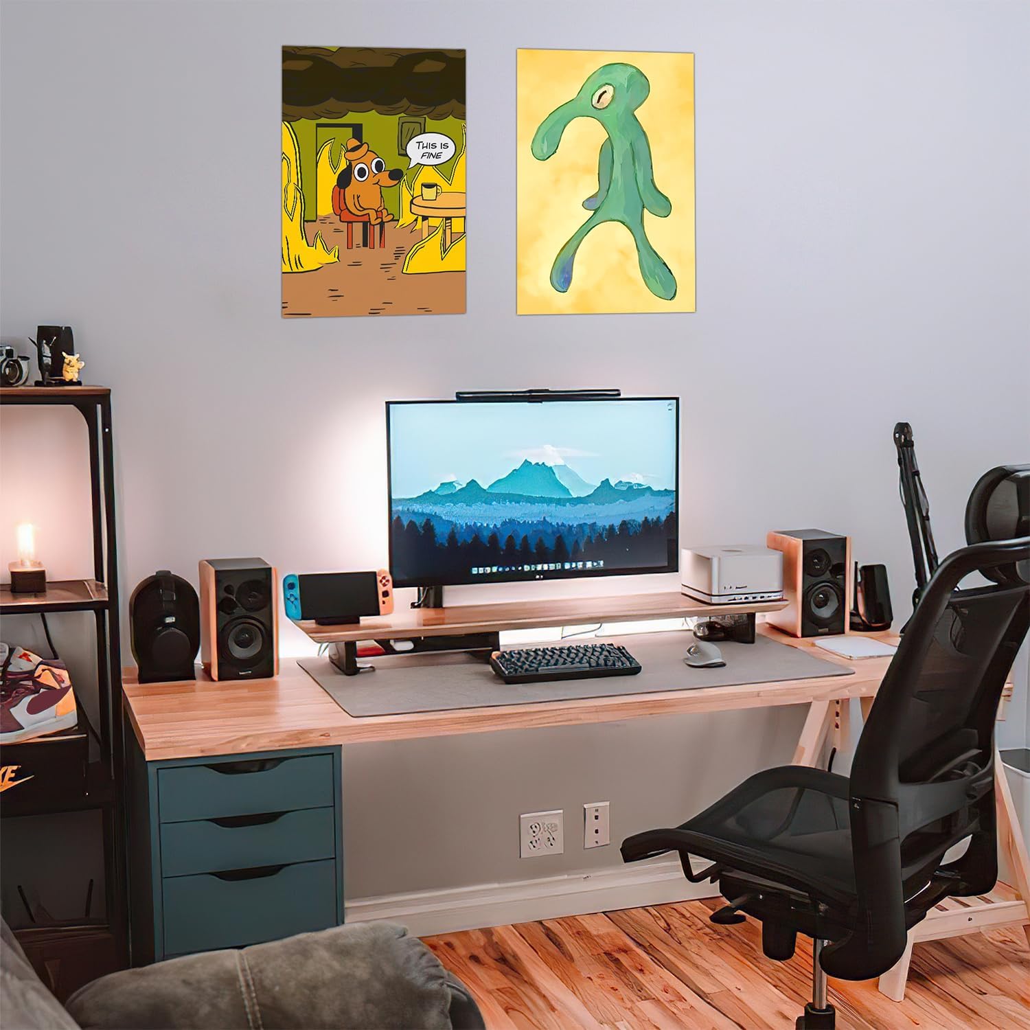 Pounchi Divertidos pósteres de pared con memes (8 piezas) de 11.4 x 16.5 pulgadas, versión sin marco, póster de impresión HD para niños, decoración
